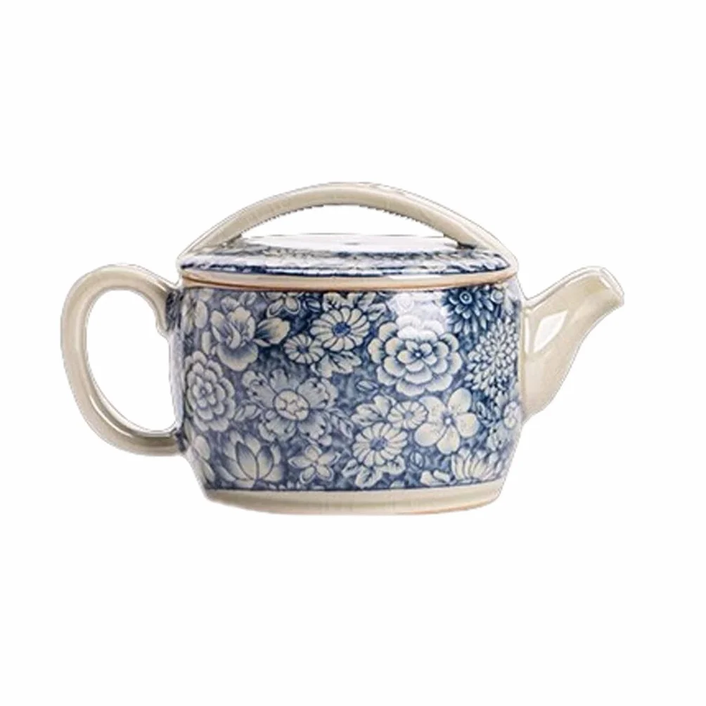 Czajnik podróżny w kolorze antycznym, niebiesko-białym, dzbanek z płytek Han, ceramiczny dzbanek do herbaty, zestaw do herbaty Kung Fu z filiżanką, domowy zestaw do herbaty, zielony dzbanek do herba