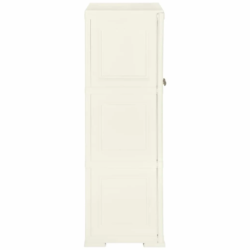 vidaXL Szafka plastikowa, 79x43x125 cm, wygląd drewna, waniliowa, szafka magazynowa, szafka do magazynku, szafeczka, szafki magazynowe