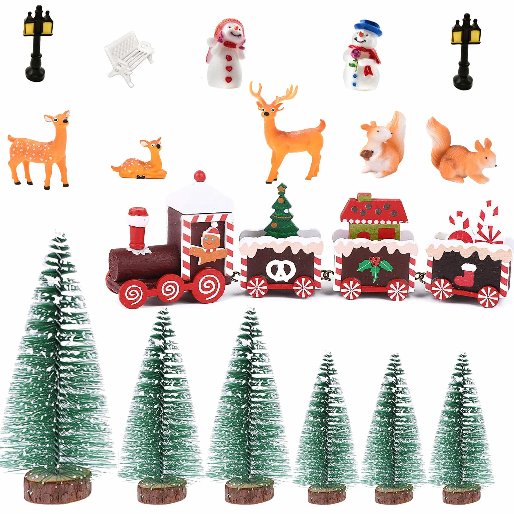17 sztuk mini figurek bożonarodzeniowych