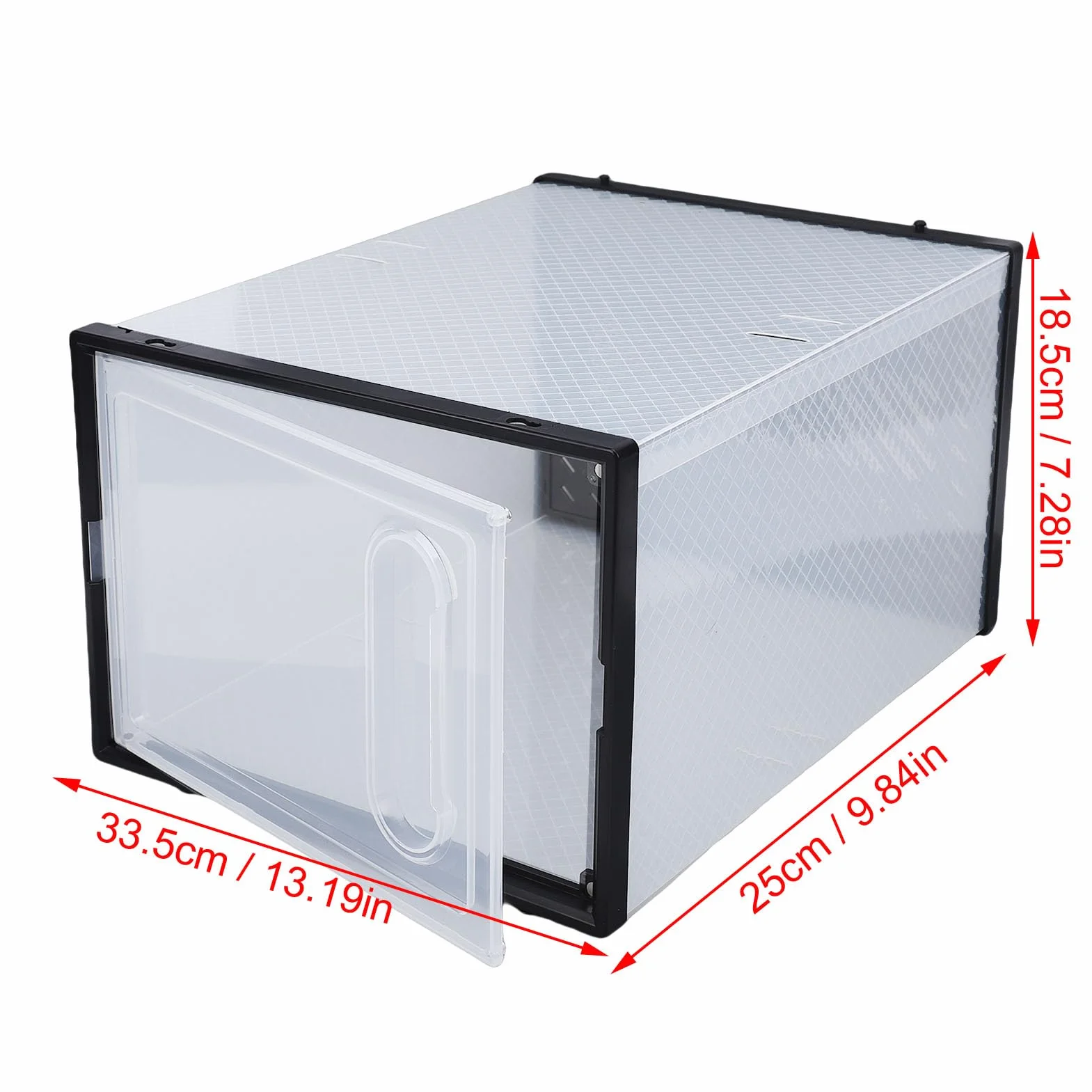 Aramox Duży Organizer do Przechowywania Butów, Przezroczyste Plastikowe Pudełko na Buty ABS PP z Drzwiczkami Magnetycznymi, możliwość Układania w Stosy 13,19 X 9,84 X 7,28 Cala Witryna na Tenisówki do