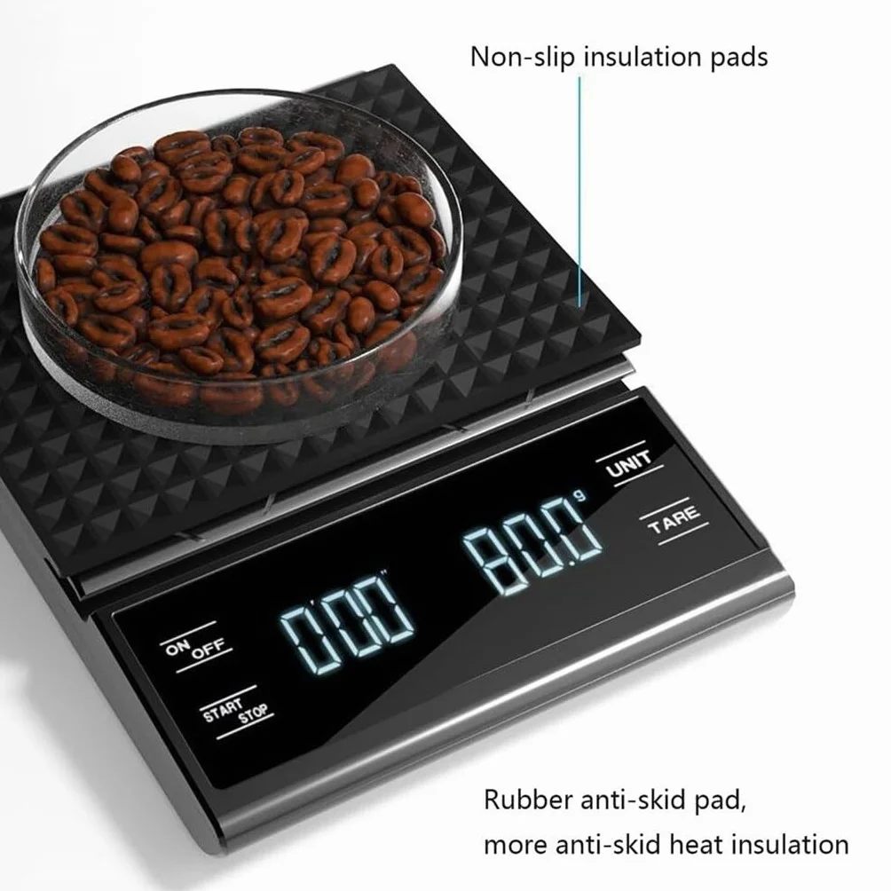 JFDBGU Digital Kitchen Coffee Scale Timer High Precision Pour Over Drip Espresso LCD Display