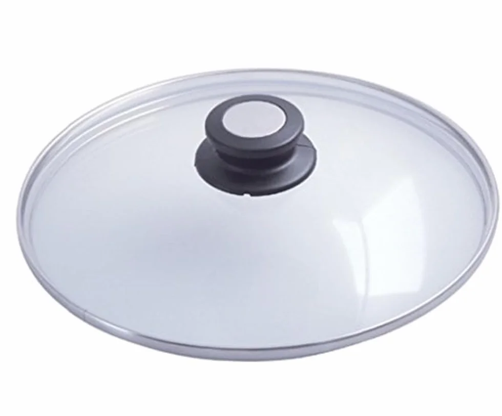 De Buyer 4112.24 Choc szklana pokrywa indukcyjna z gałką do piekarnika/ze stali nierdzewnej, odporna na temperaturę do 220°C, średnica 24 cm