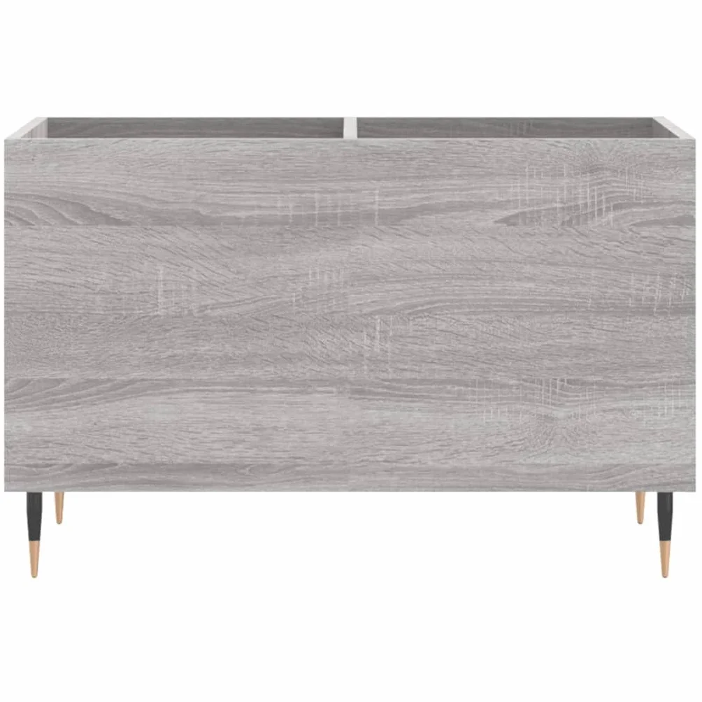 Sonoma szafka panelowa, szara, 74,5 x 38 x 48 cm, materiał drewnopochodny z żelaznymi nogami, do salonu i miłośników muzyki, miejsce do przechowywania płyt LP, zarządzanie kablami, stabilne