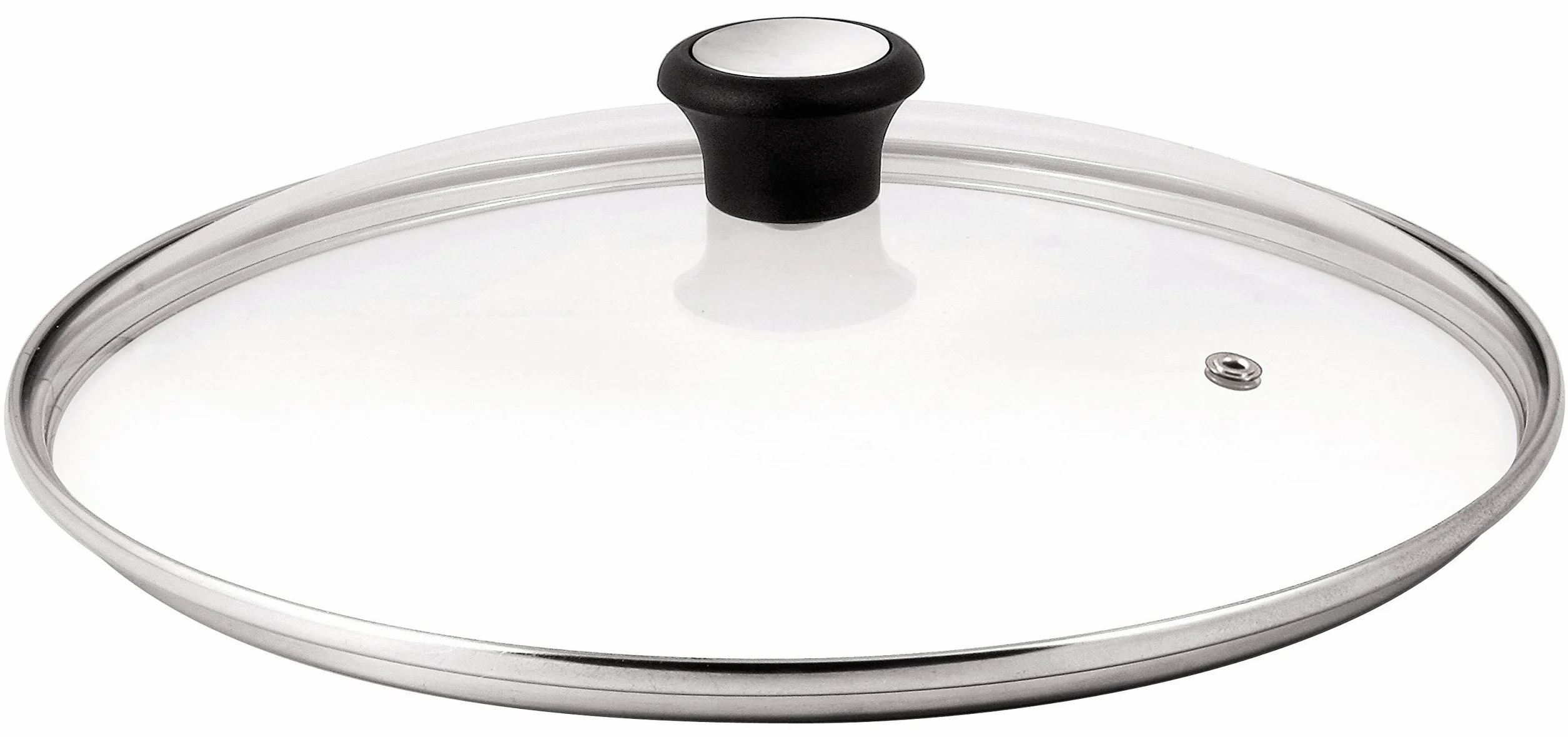 Tefal Szklana pokrywka 32 cm, oprawa ze stali nierdzewnej, nadaje się do mycia w zmywarce, zawór parowy, uchwyt z tworzywa sztucznego, 28097912, kolor czarny miedziany