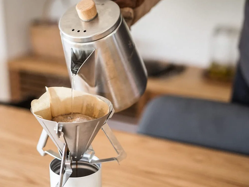 Snow Peak CS-115R czajnik polowy barista, stal nierdzewna, 1 litr, srebrny