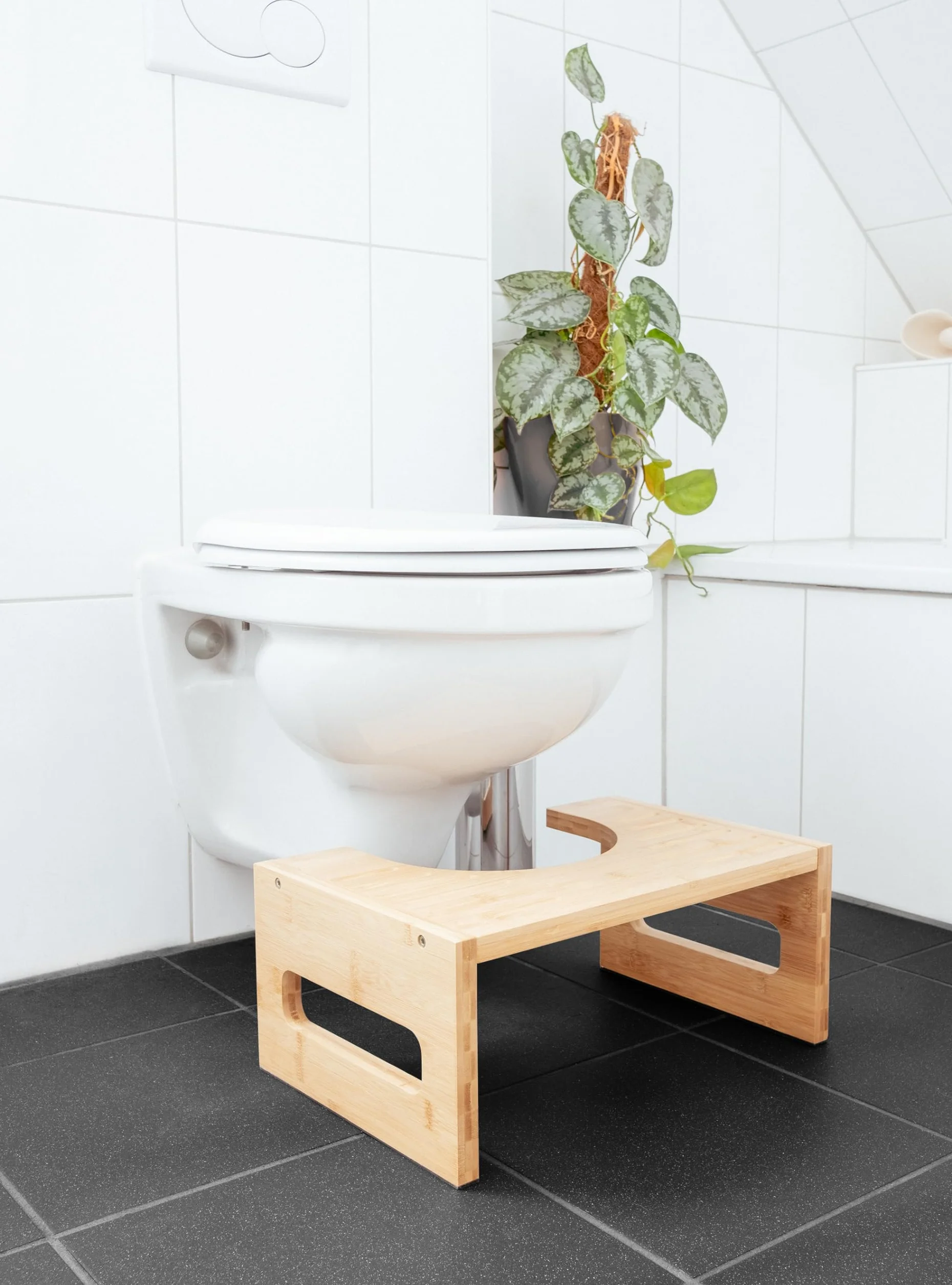 Rubberneck Taboret Toaletowy Bamboo Naturalne Krzesło Kucanie Zdrowie Jelita Antypoślizgowy