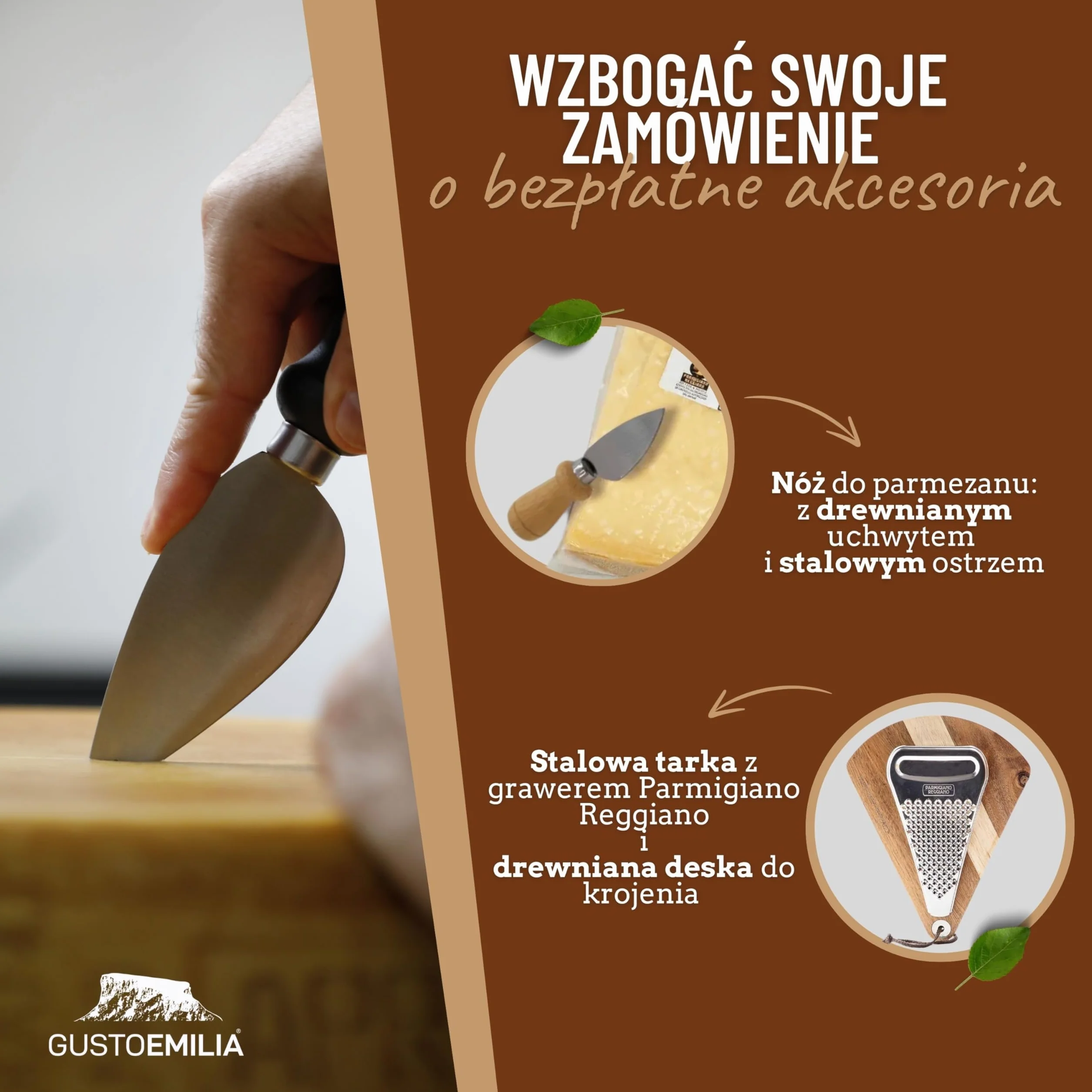 GUSTOEMILIA - Koszyczek Wielkanocny z typowymi produktami emilijskimi - Idealny Pakiet z Parmigiano Reggiano, Miodem, Octem Balsamicznym i Dodatkami - Pudełko Barzigola