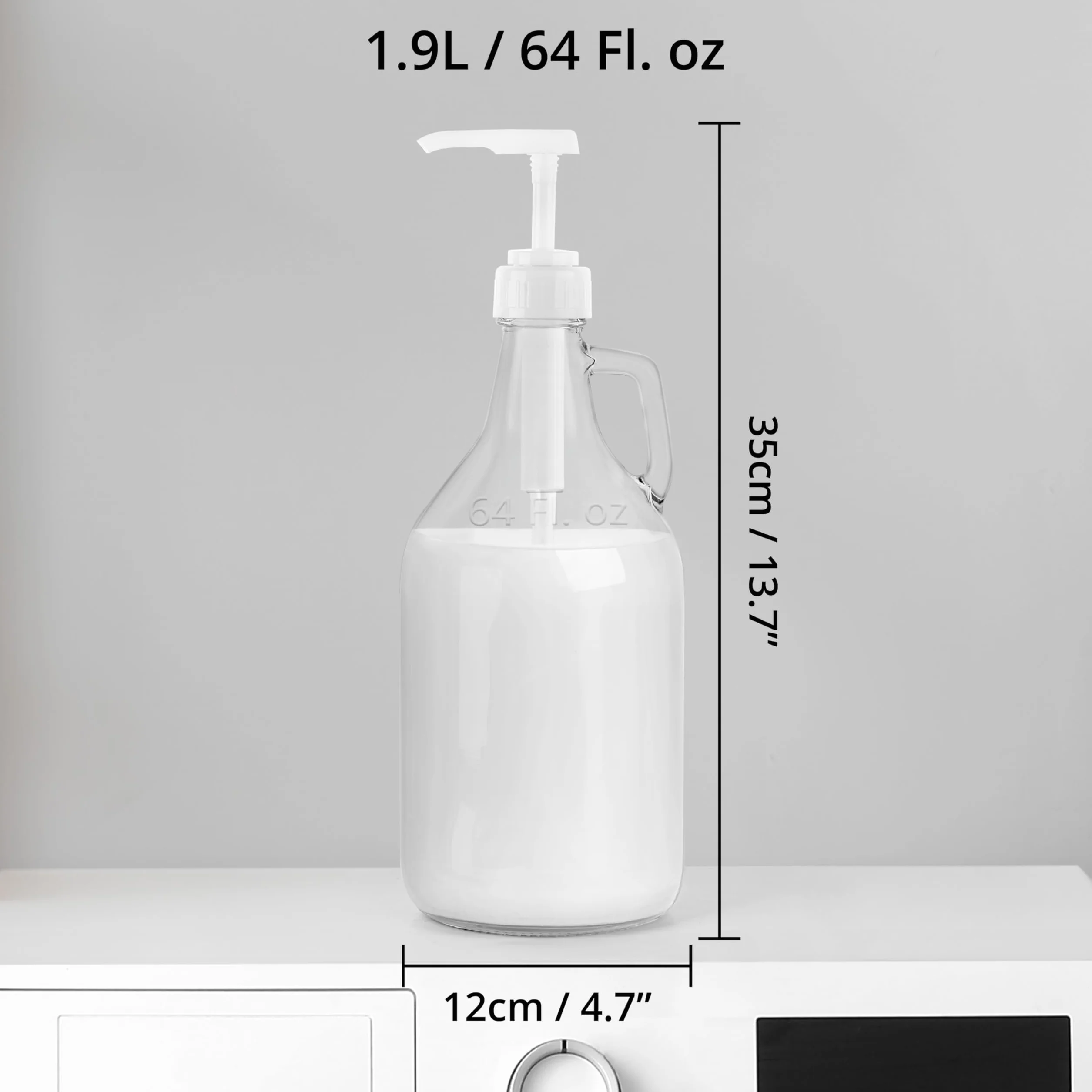 Winter Shore 1,9L Szklana Butelka z Dozownikiem Twist-&-Lock 64 Fl. oz
