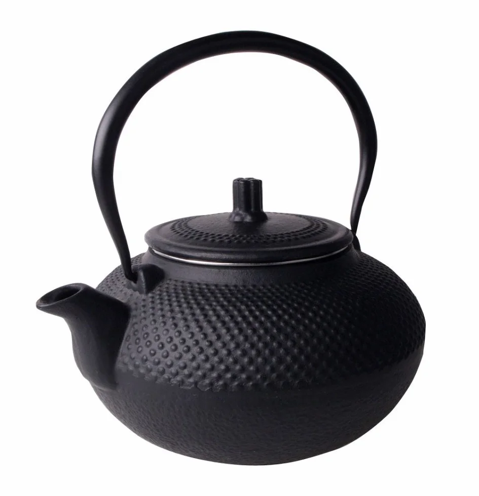 HiT Dzbanek do herbaty żeliwny 1,5 l Asia Japan Style sitko do herbaty dzbanek do herbaty, czarny