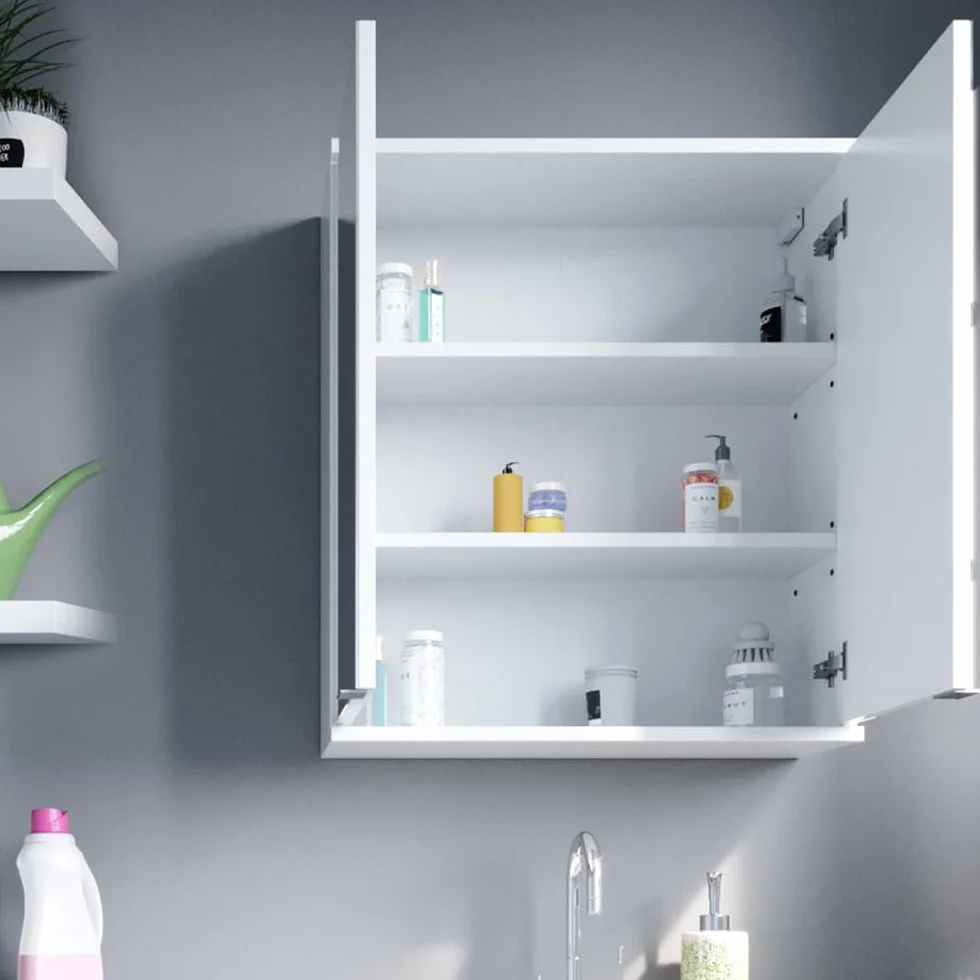 Vicco Szafka z lustrem łazienkowa Roy Biały 60x68 cm
