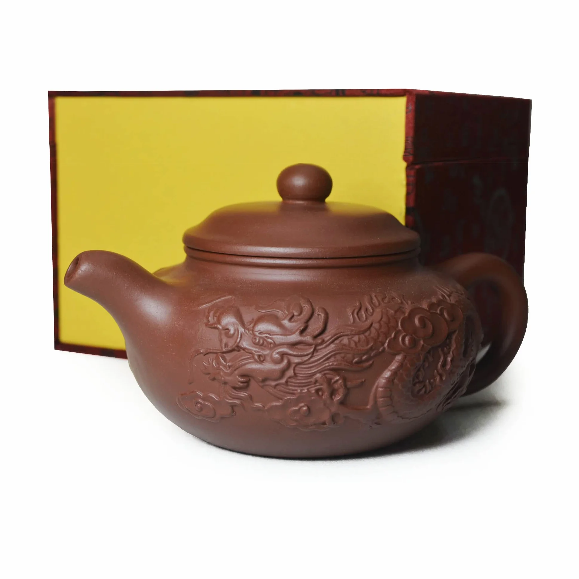 Czajniczek 243 ml chiński Yixing oryginalny czarny glina Zisha Classics garnek zaparzacze herbata (czerwony smok)