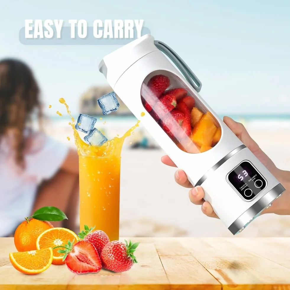 Przenośny blender USB 8 ostrzy kruszarka do lodu cyfrowy wyświetlacz 3 tryby