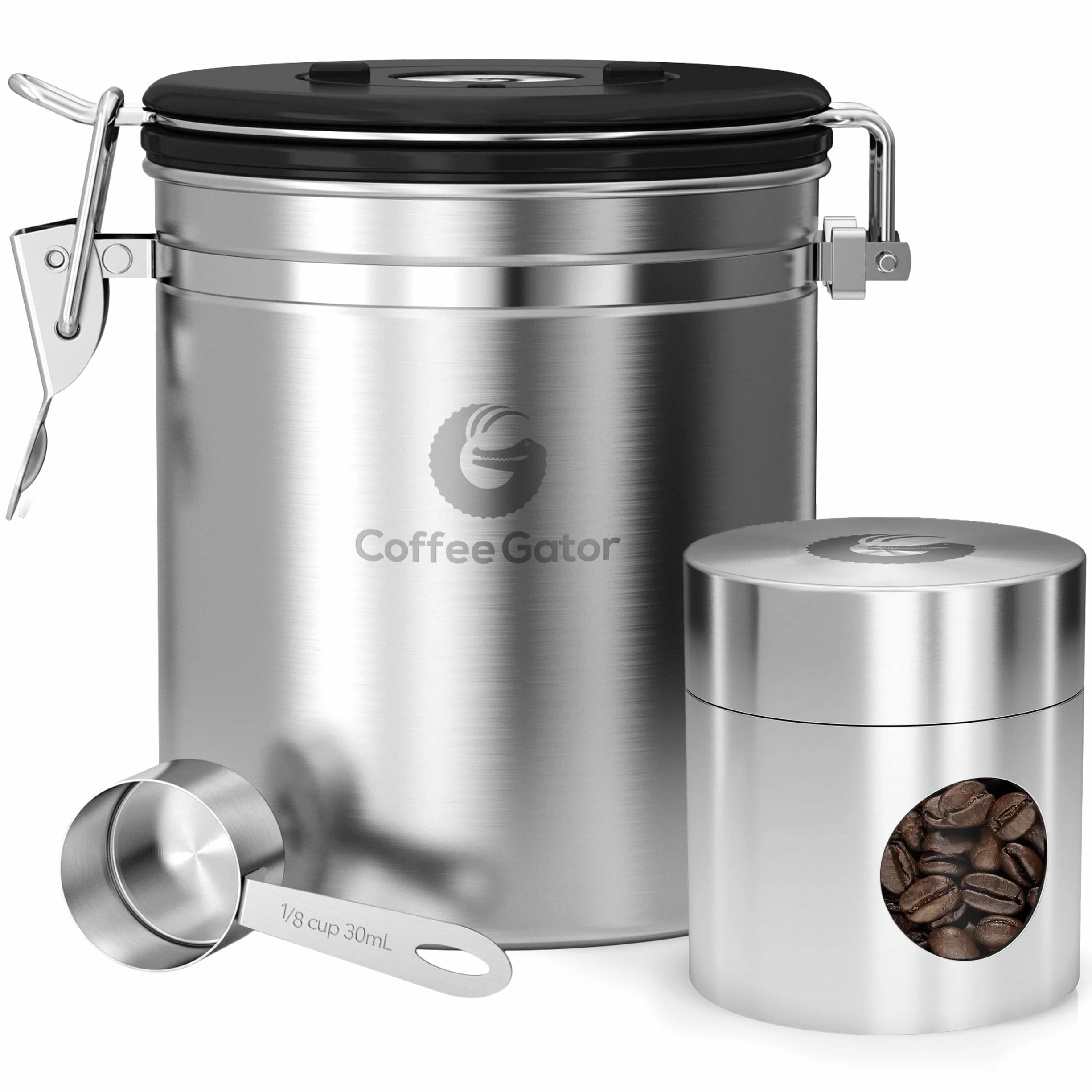 Coffee Gator Pojemnik na kawę 1300 ml i 300 ml hermetyczne do przechowywania żywności
