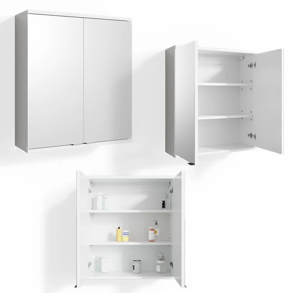 Vicco Szafka z lustrem łazienkowa Roy Biały 60x68 cm
