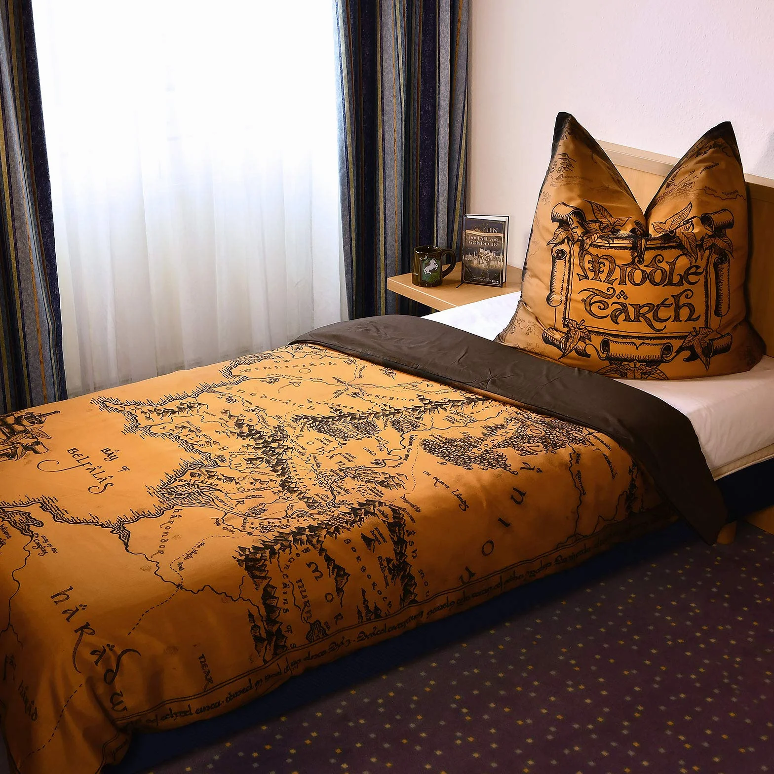 Elbenwald Lord of The Rings Pościel z Motywem Mapy Śródziemia dla Mężczyzn Kobiety Unisex