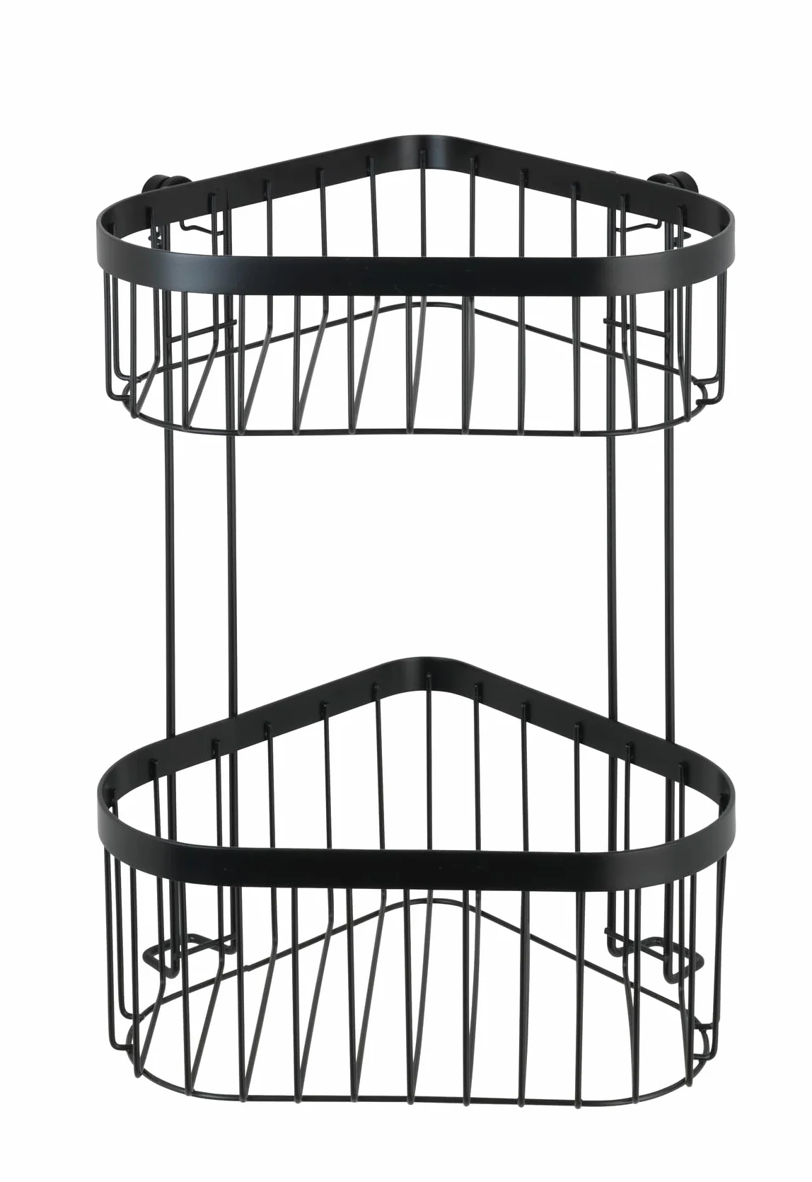 Wenko Classic Plus 23882100 regał narożny, 2 poziomy, 23,5 x 33 x 18,5 cm, stal nierdzewna, czarna