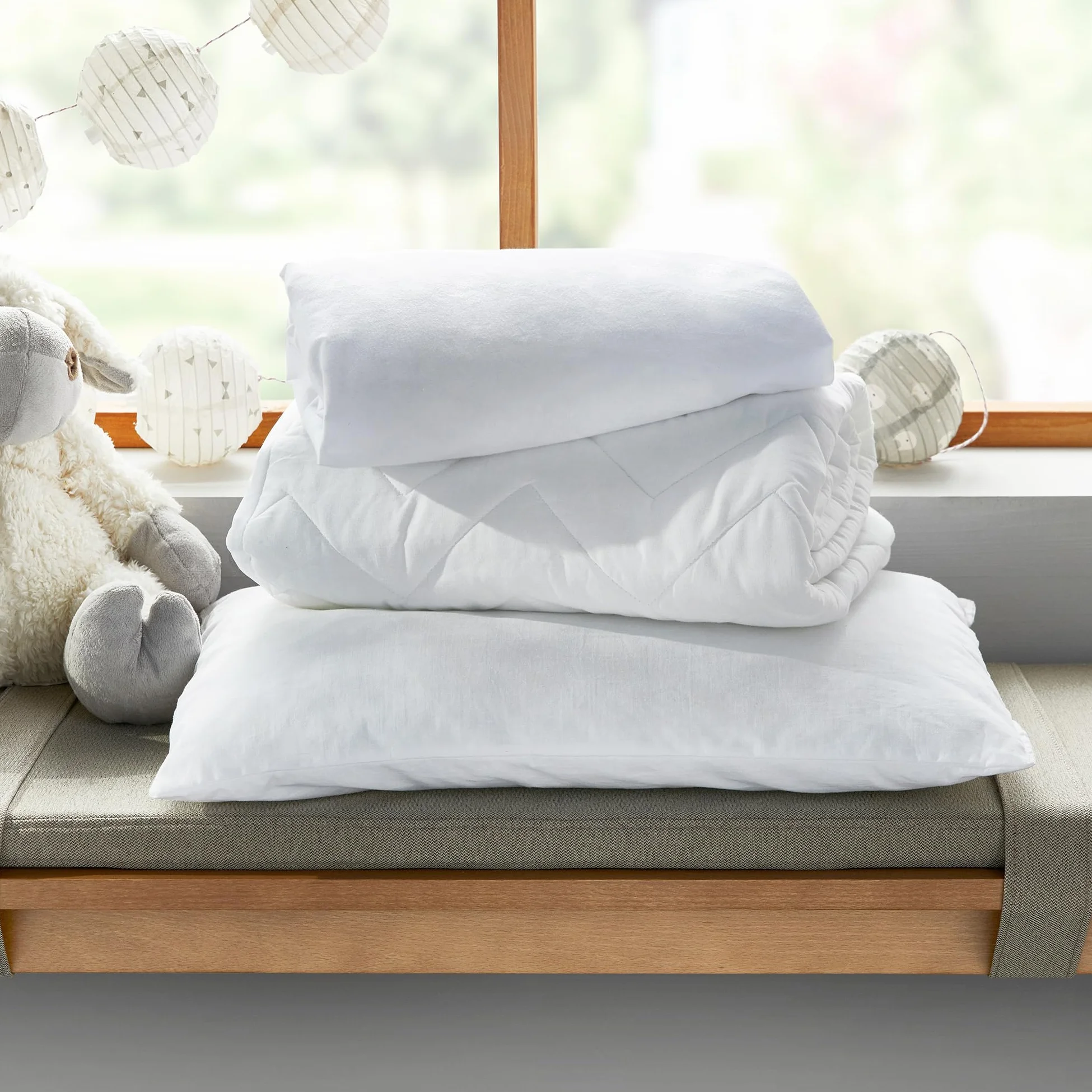 Pikolin Baby ochraniacz na materac, wodoszczelny, cichy ochraniacz na materac, certyfikat Oeko-Tex, do łóżeczka dziecięcego 60 x 120 cm, nakładka na materac