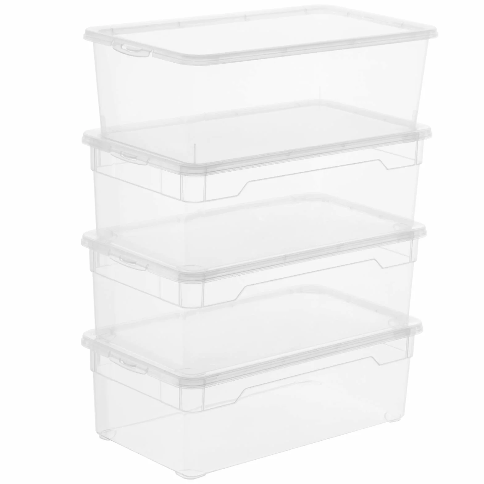 Rotho Clear Zestaw Pojemników Do Przechowywania Plastik Bezbarwny 4 x 5 l
