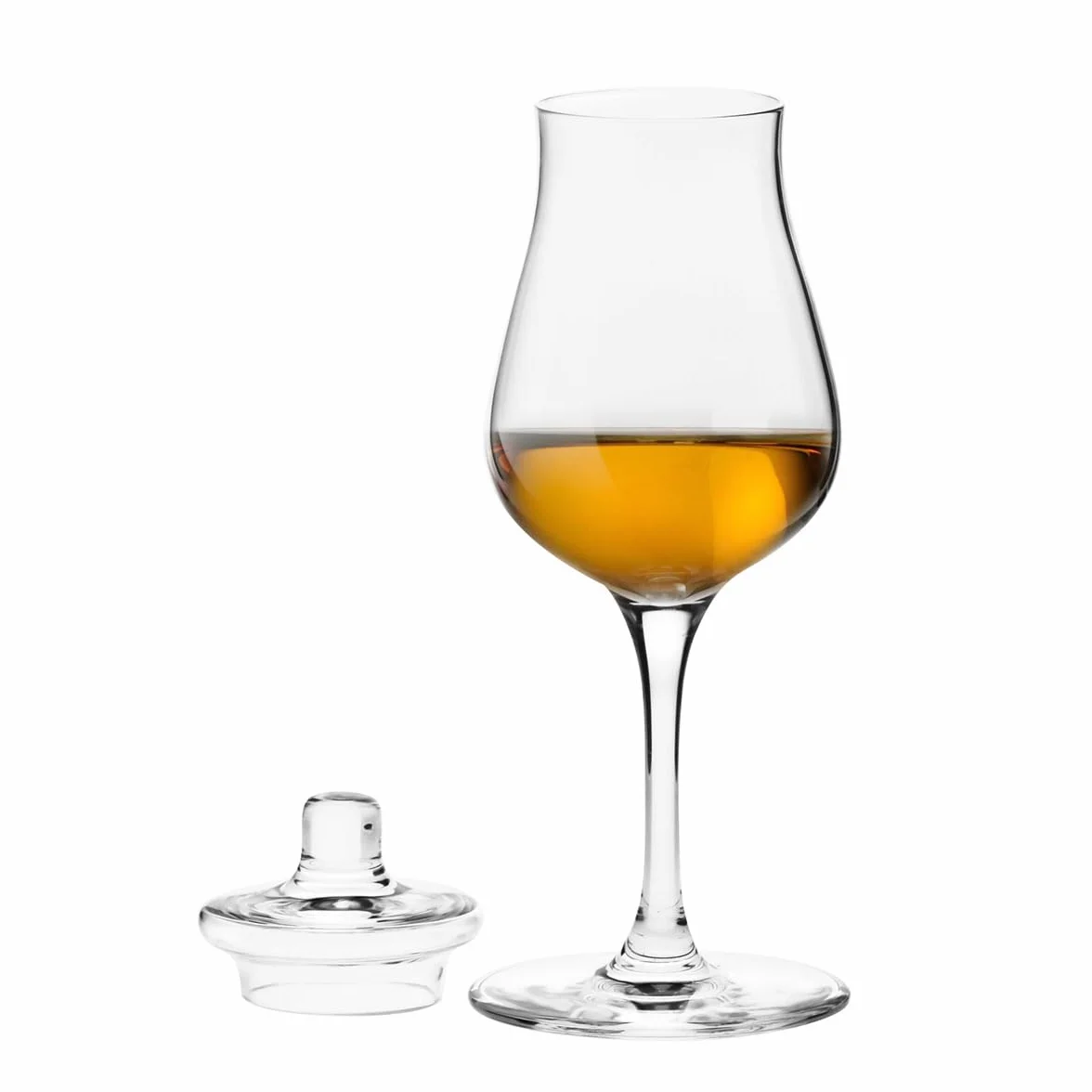 KROSNO | Degustacyjny kieliszek do whisky i szkockiej | Pojemność 110 ml | Kolekcja Perfect Serve Aroma| Produkcja ręczna | Ze szklaną przykrywką | Bezołowiowe szkło kryształowe | Mycie ręczne