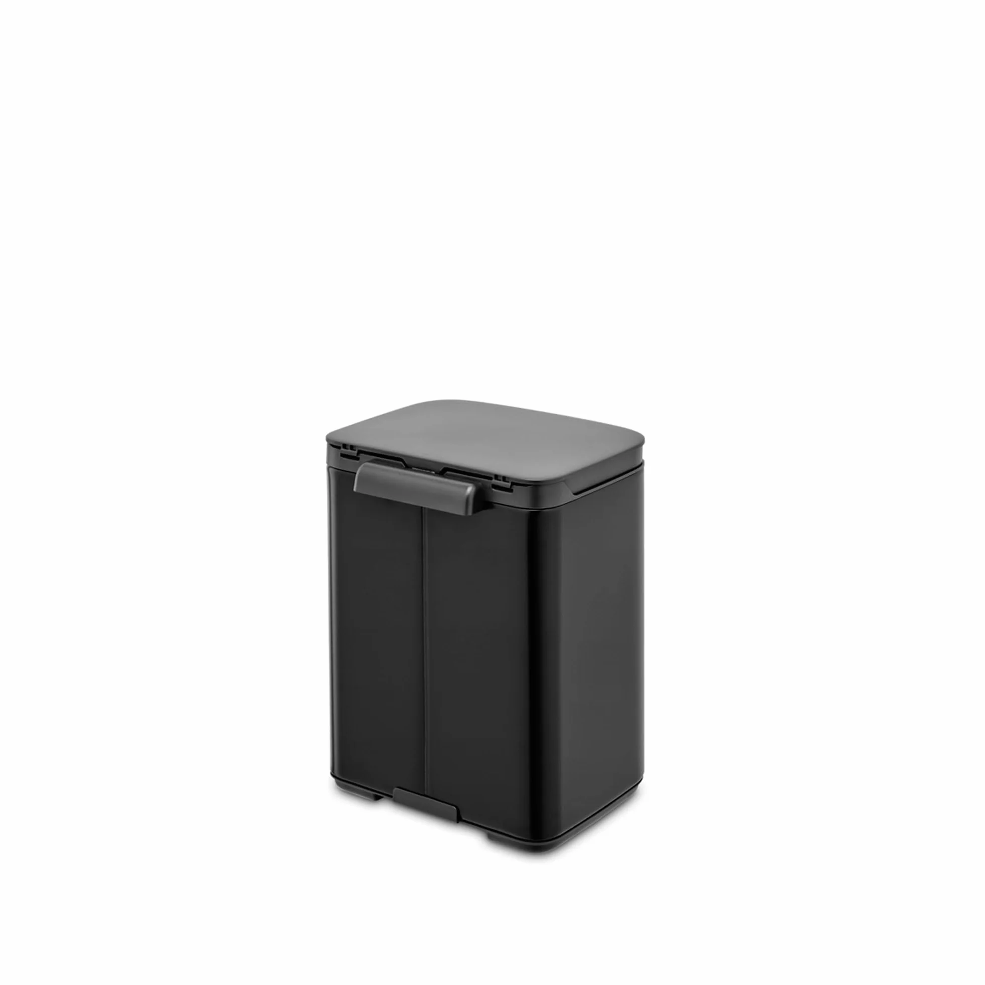 Brabantia - Kosz na śmieci Bo 4L - Mały i stylowy - Łatwe otwieranie i delikatne zamykanie - Kosz na Odpadki Higieniczny - Do montażu na ścianie - Do łazienki, toalety, sypialni - Matt Black