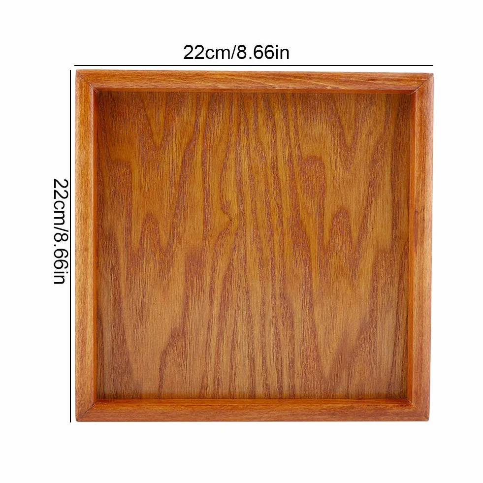 Kwadratowa taca z litego drewna dekoracyjna do serwowania 22 x 22 cm