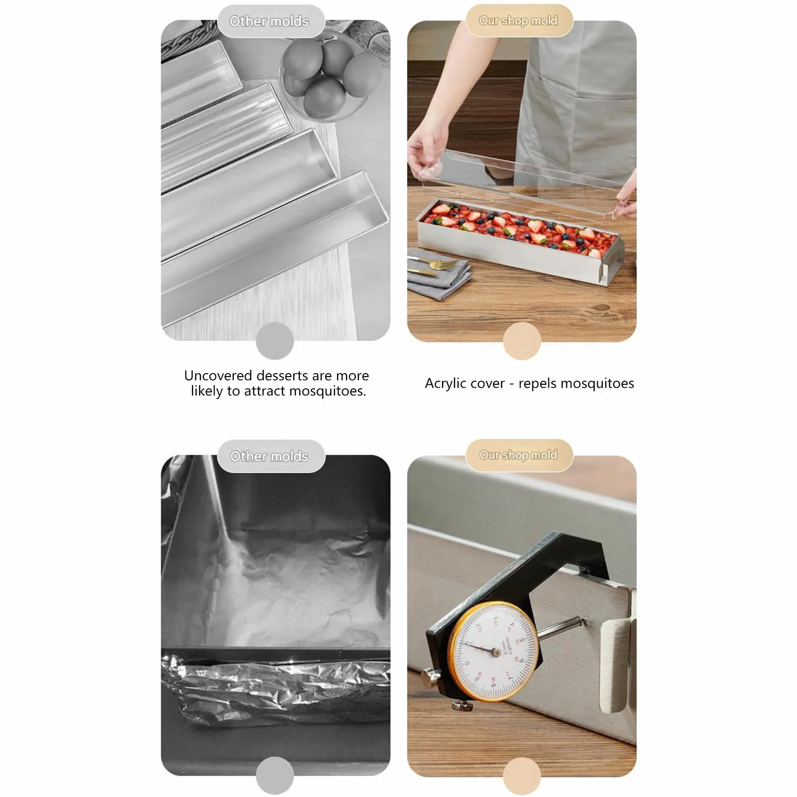 Z 3 foremek Tiramisu, w tym szpatułka i zdejmowany panel 304 formy do pieczenia ze stali nierdzewnej do solidnego użytku forma do pieczenia serników