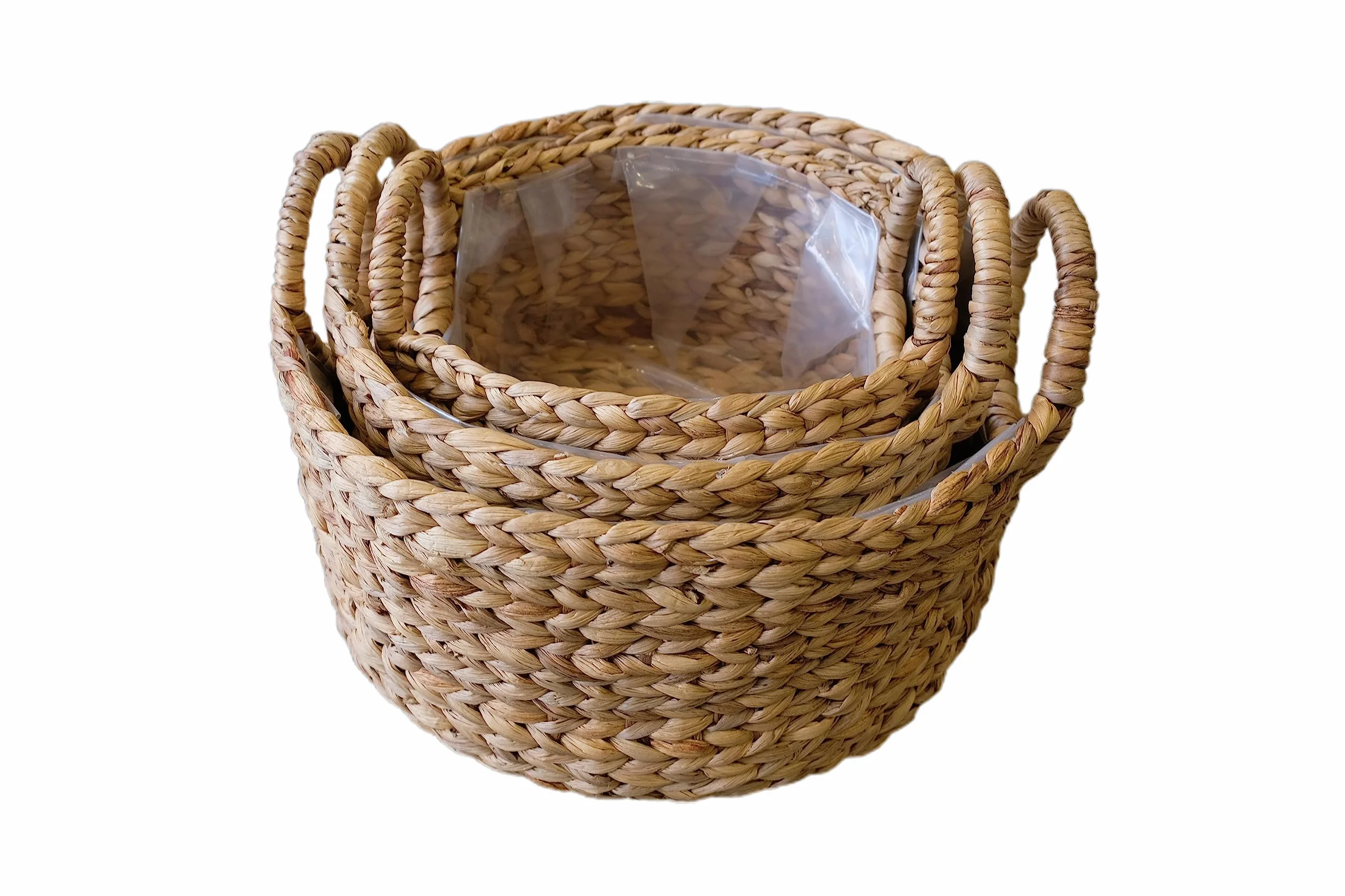 Kosze na pranie z hiacyntu wodnego (zestaw 3 x 18 cm)