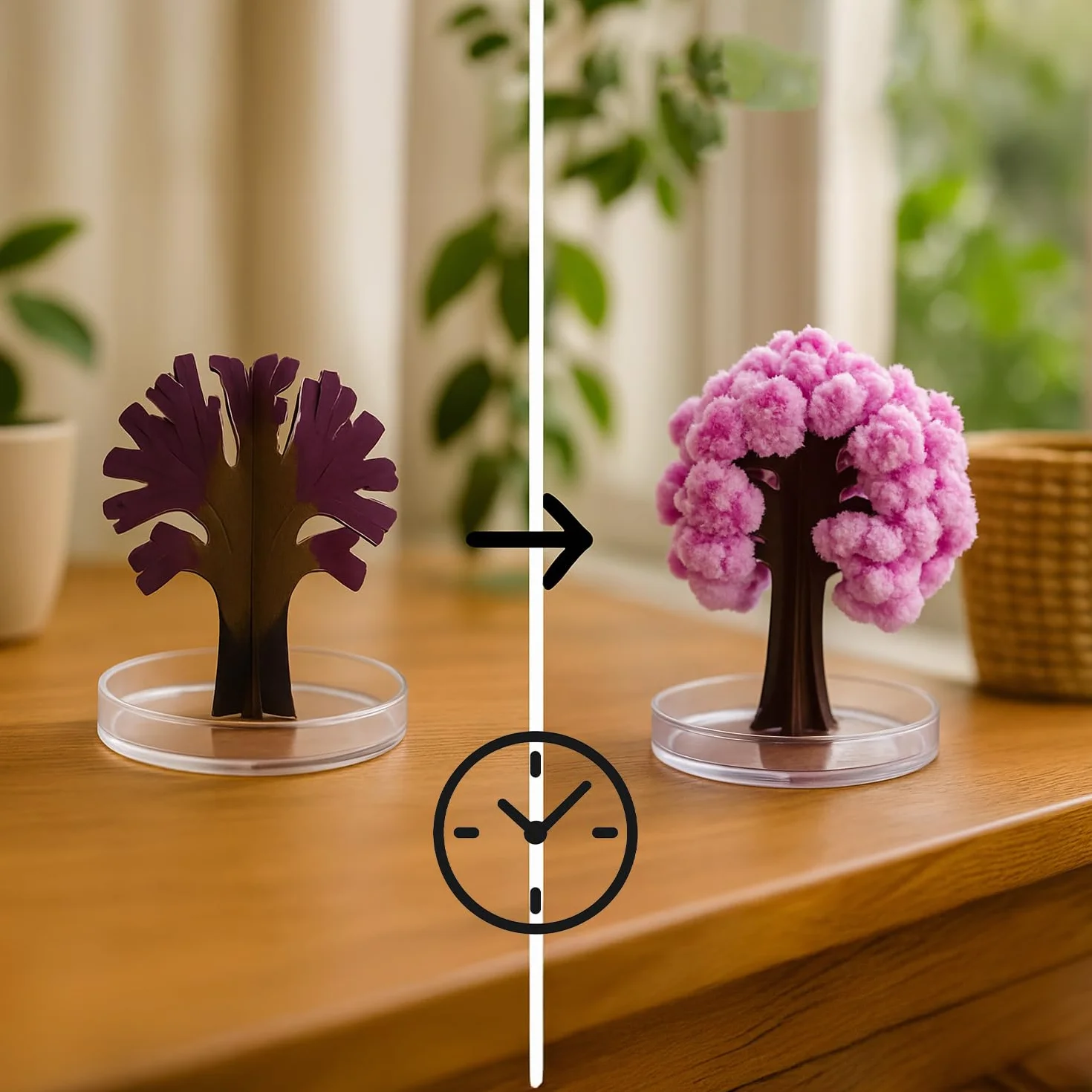 Mad Monkey Magic Sakura Tree, Sztuczne Drzewo w Stylu Drzewa Kwitnącej Wiśni, Sztuczne Drzewo 13,50 cm Różowe, Estetyczna Dekoracja do Salonu, Oryginalne Japońskie Deco, Idealny Prezent na Walentynki