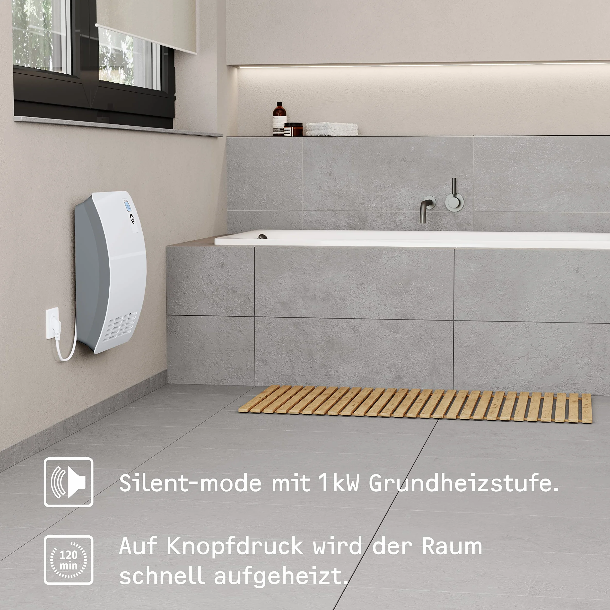 STIEBEL ELTRON Ogrzewacz szybkonagrzewający CK 20 Premium, 2 kW na około 25 m², atest VDE, wyświetlacz LCD, programator tygodniowy, Silent Mode, energooszczędny termowentylator, łazienka, 237835