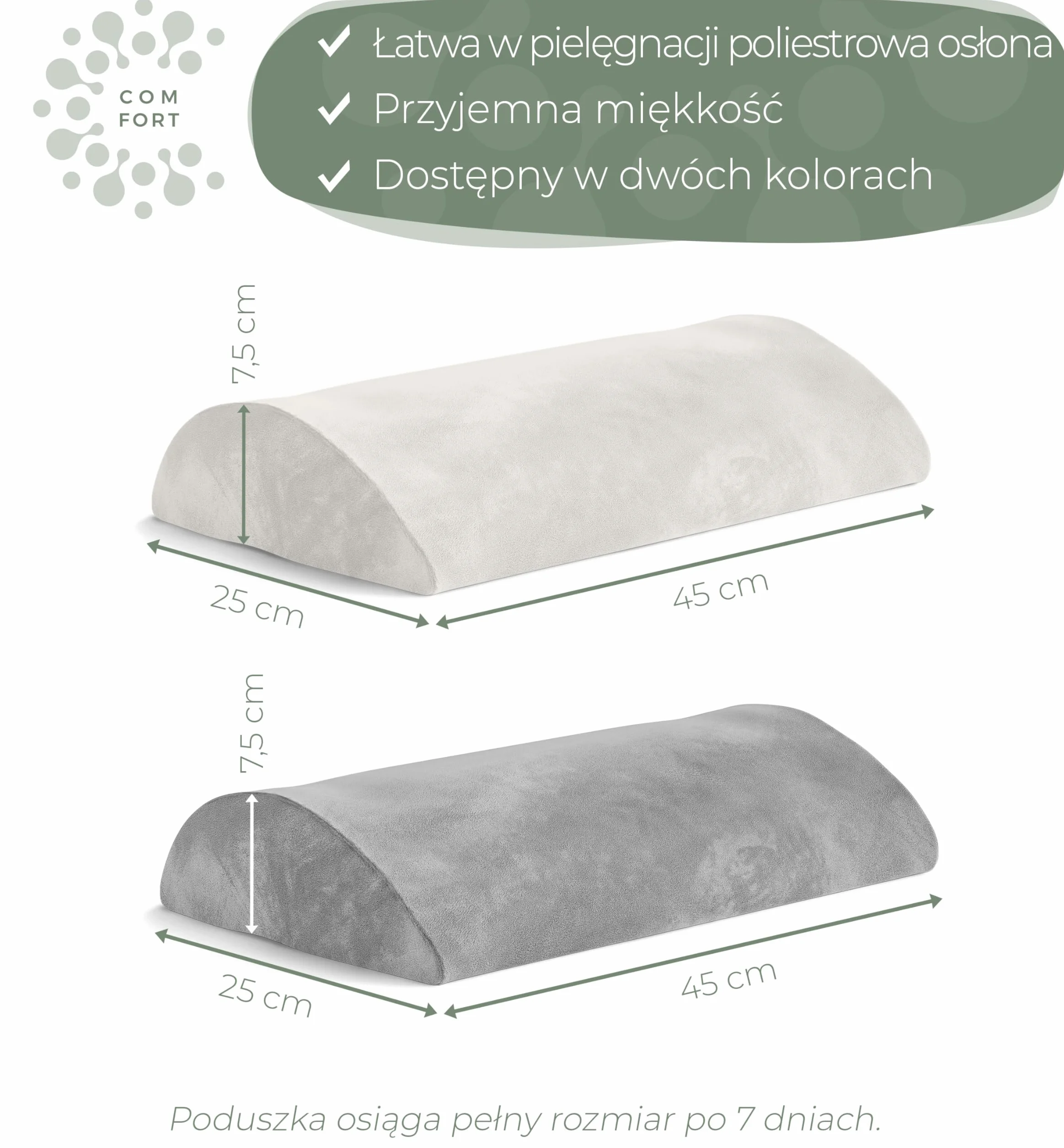 Ergonomiczna poduszka lędźwiowa do łóżka i sofy – poduszka lędźwiowa do podparcia pleców w pozycji leżącej – poduszka lordotyczna dla kręgosłupa lędźwiowego – poduszka podpierająca lędźwie – SZARA