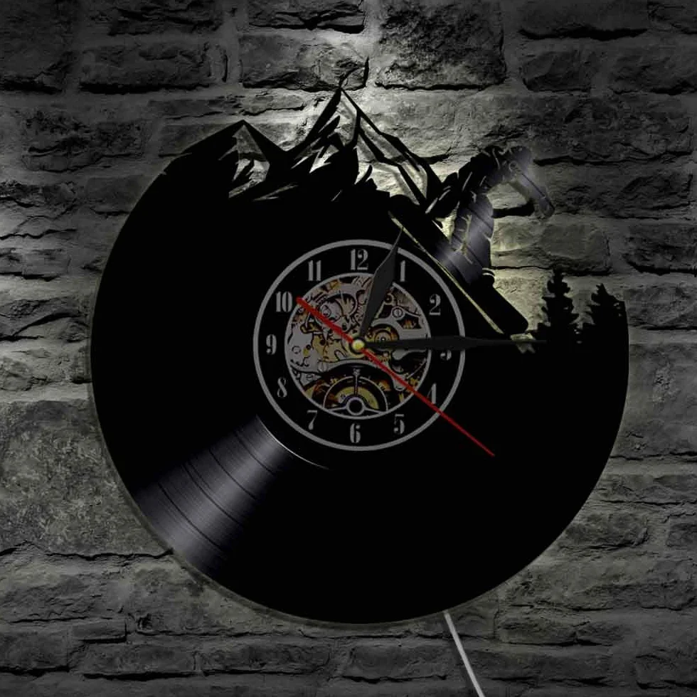 ELD Muzycy jazz legenda muzyki zegar ścienny wiolonczela trąbka róg klasyczny instrument muzyczny płyta winylowa zegar ścienny gracze jazzowi prezent średnica 30 cm 7 kolorów zmienna płyta ścienna