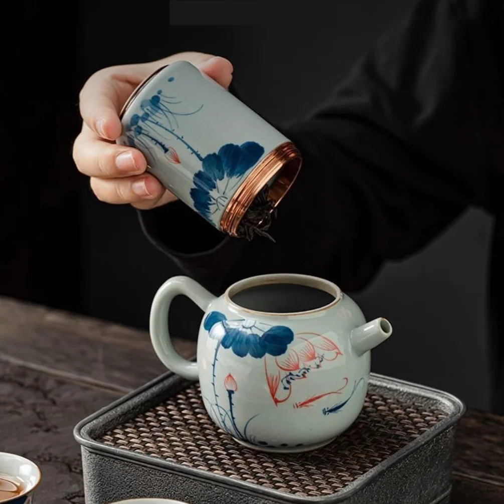 Słoiki na herbatę ceramiczny pojemnik do przechowywania herbaty mały podróżny przenośny mały puszka na herbatę pu'er zielona herbata czarna herbata zamknięta puszka pojemniki do przechowywania herbaty