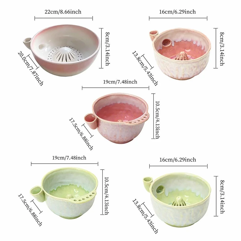 Ceramiczna miska do mycia jagód, samoobracająca się myjka do owoców i warzyw z odpływem, kosz do płukania truskawek i jagód, niezbędne akcesoria kuchenne