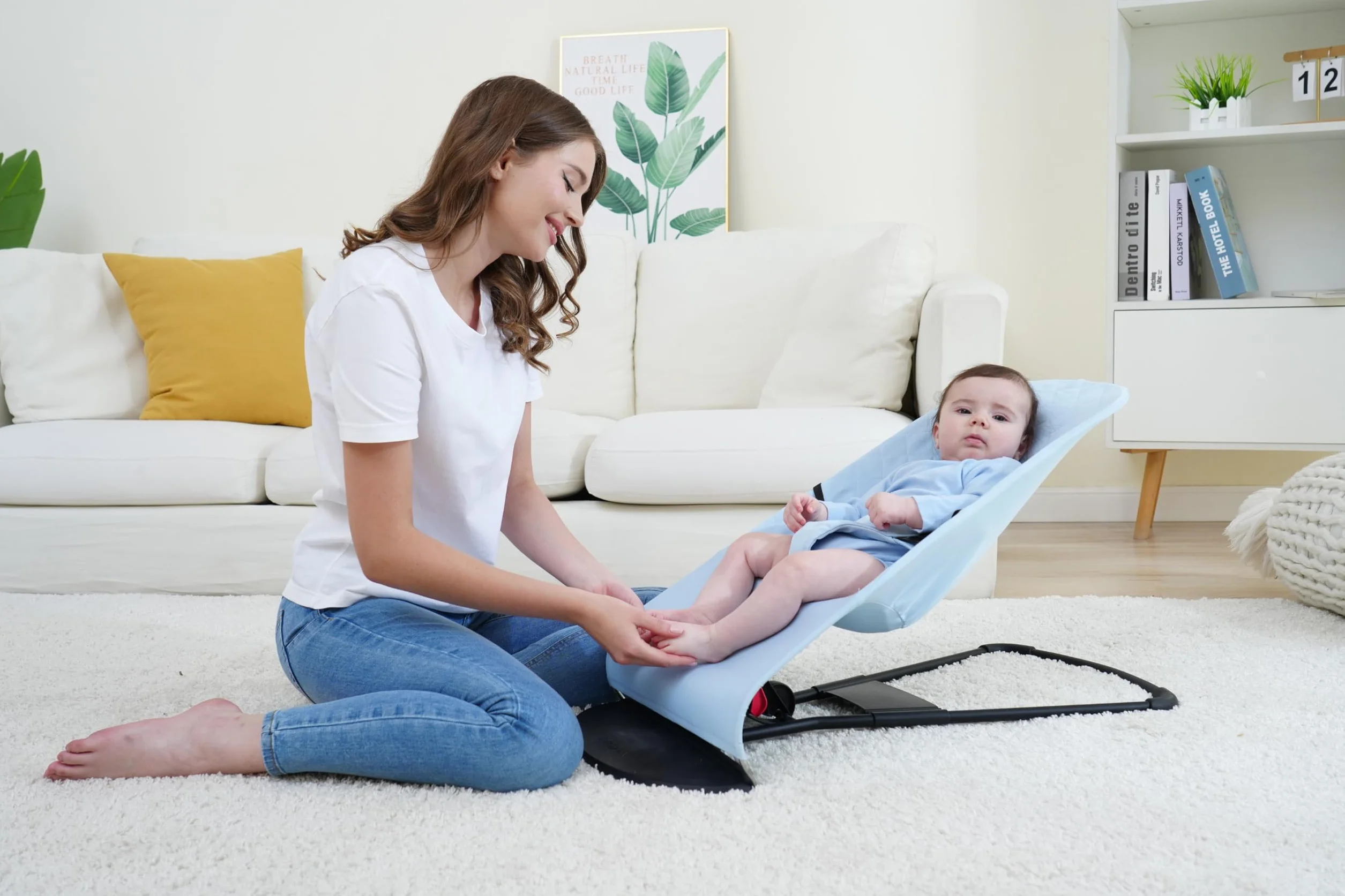 Pokrowiec na leżak dla niemowląt. Pokrowiec na leżak kompatybilny z BabyBjörn Balance Soft i Bliss. Ergonomiczny pokrowiec na hamak: hipoalergiczny poliestru - Jasnoniebieski