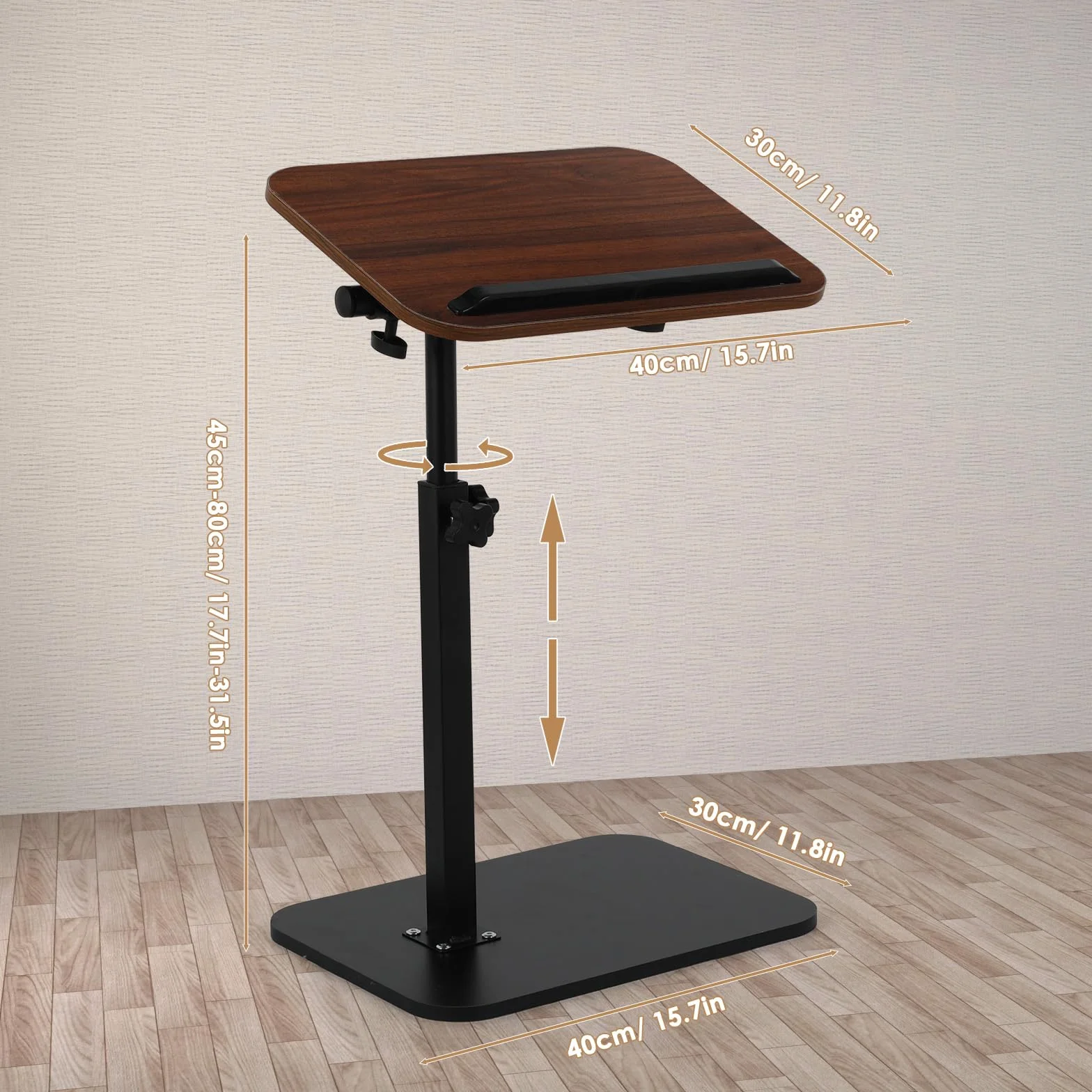 comfoyar Stolik pomocniczy w kształcie litery C, z regulowaną wysokością, obracany o 360° stolik nocny ze stelażem na sofę, wannę, stojak na laptopa, taca do kawy, stolik pomocniczy na przekąski i