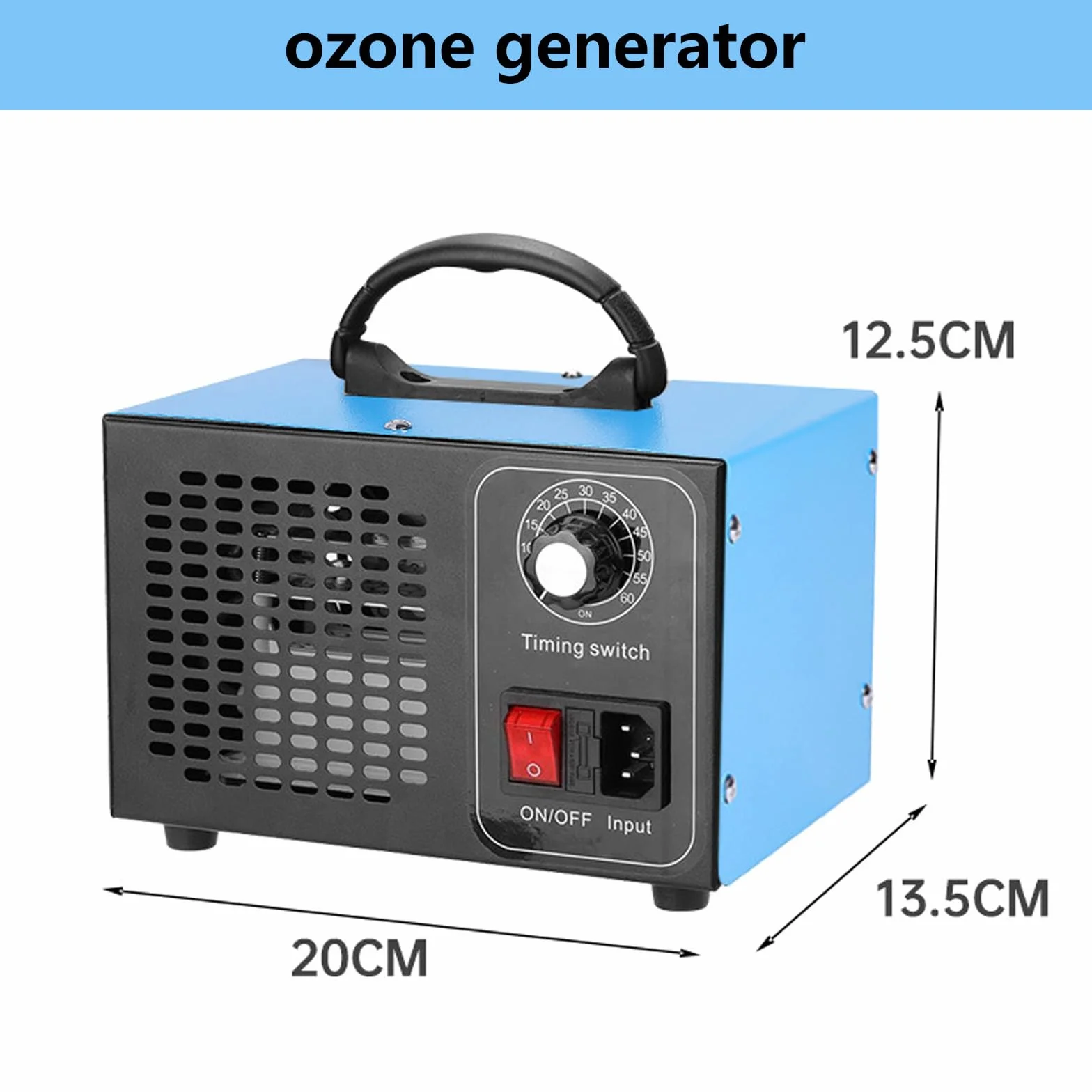 Generator ozonu 60000 mg/h 20x13,5x12,5 cm niebieski ozonizator uniwersalny elektryczny