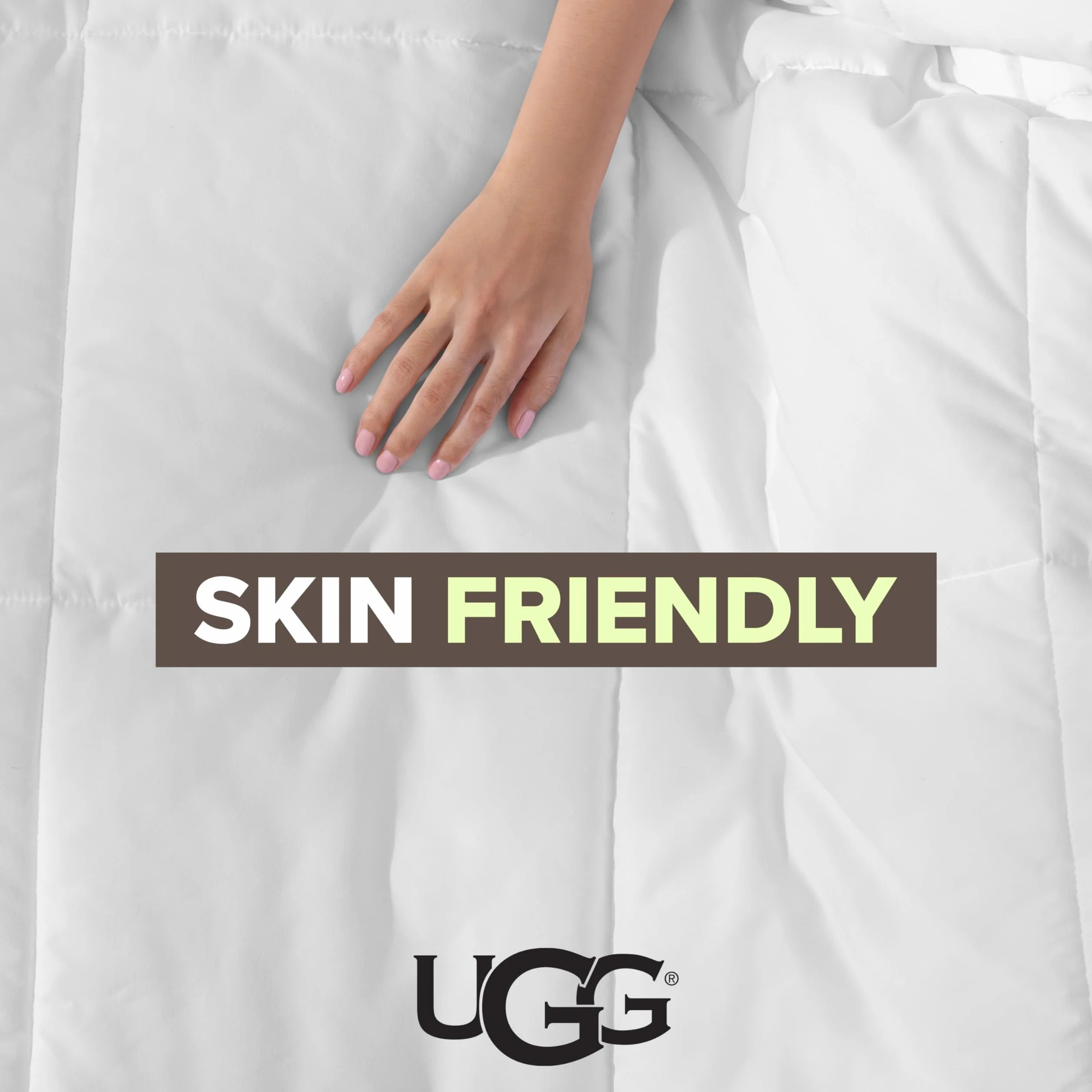 UGG Danielle Podwójna kołdra chłodząca, lekka alternatywa, hipoalergiczna, można prać w pralce, pikowana, puszysta kołdra z narożnymi zakładkami, na kołdrę, podwójna, jasna biel