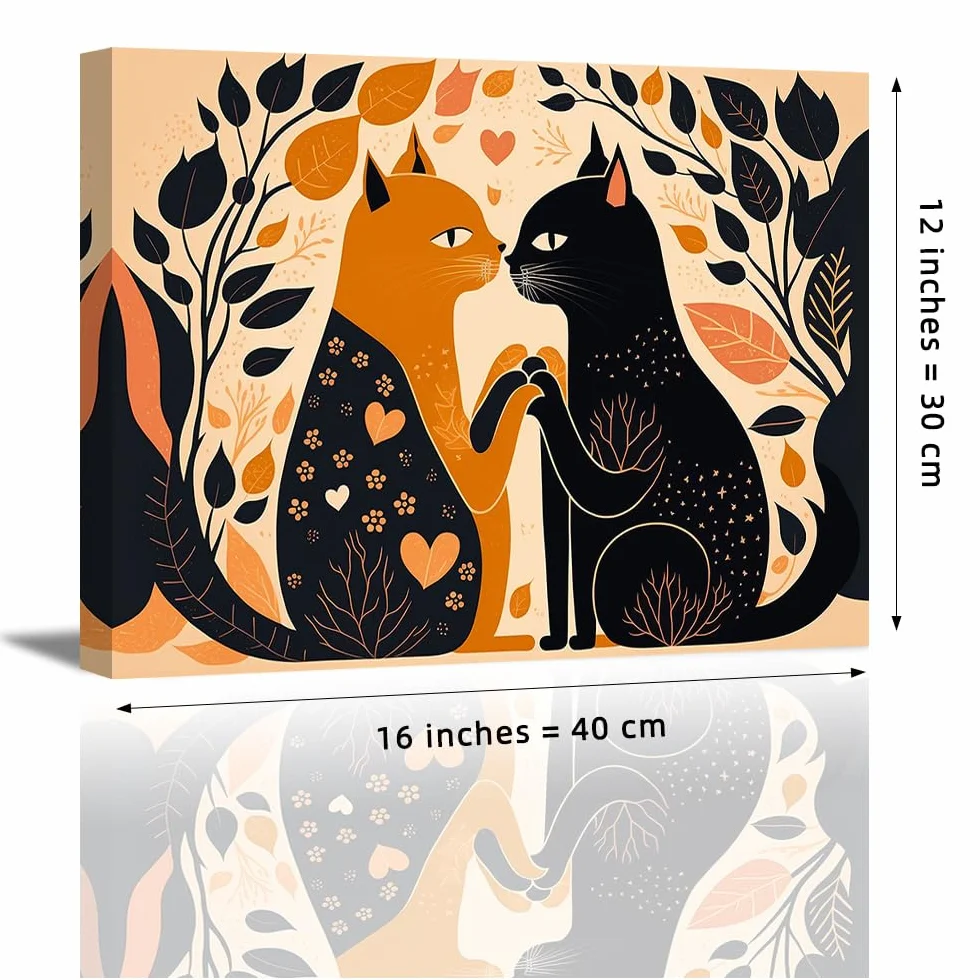 Obrazy z Kotami na Płótnie 40x30 cm Dekoracja Ścienna z Ramą