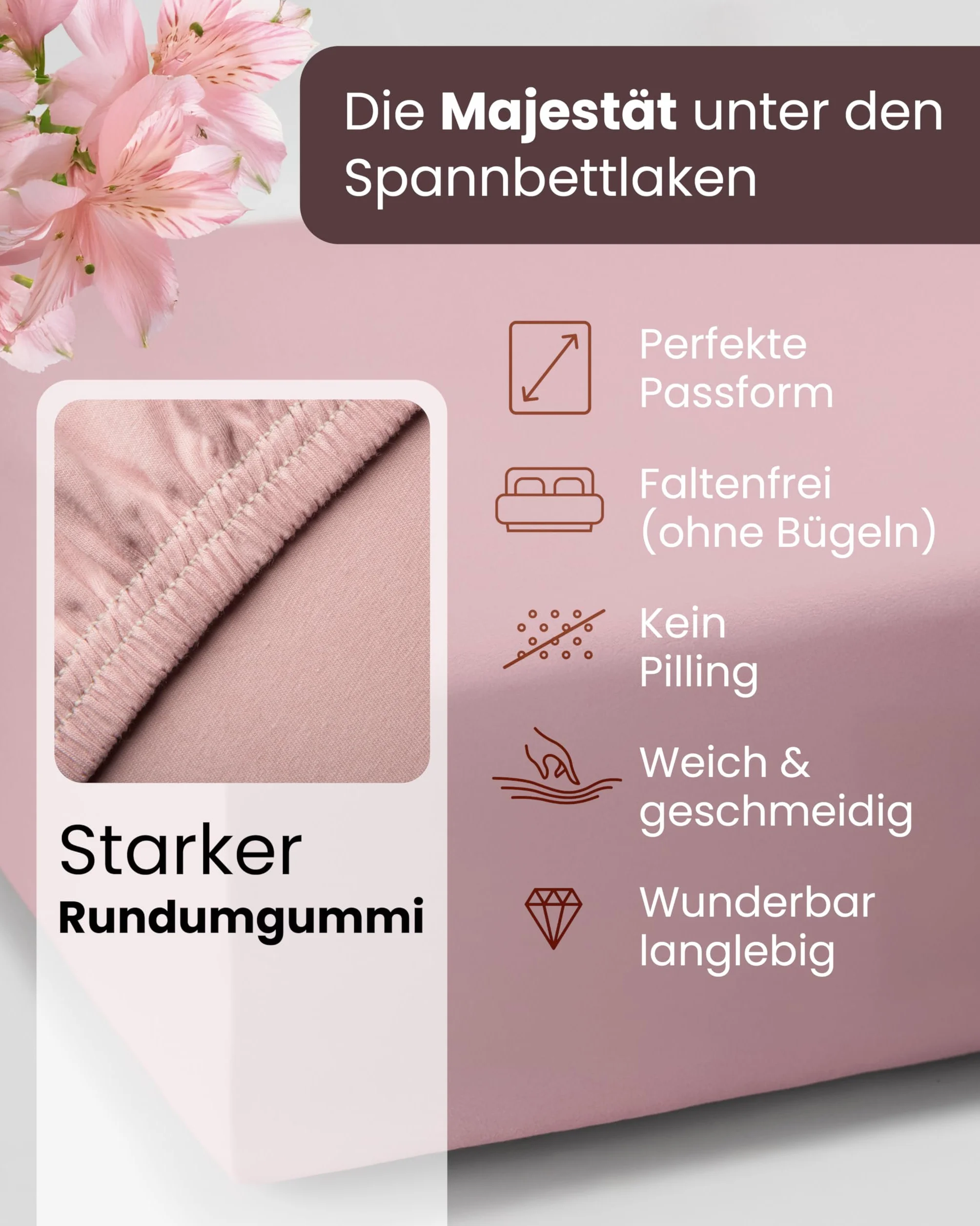 Formesse Bella Donna Boxspring prześcieradło z gumką Alto perłowo-szare, 140 x 200-160 x 220 cm