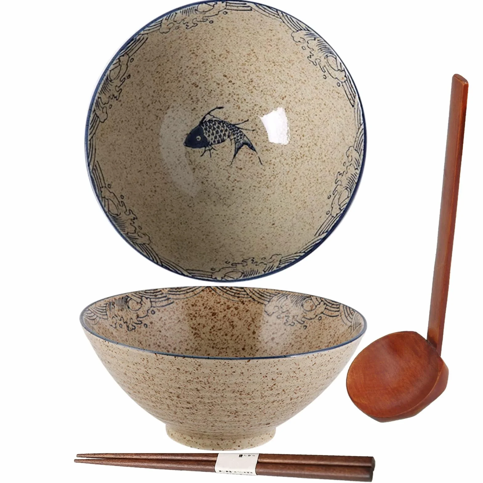 Ramen Bowl zestaw japońskiej ceramiki ramen miska z łyżeczką 1200 ml miedziana miska na musli miska na sałatkę