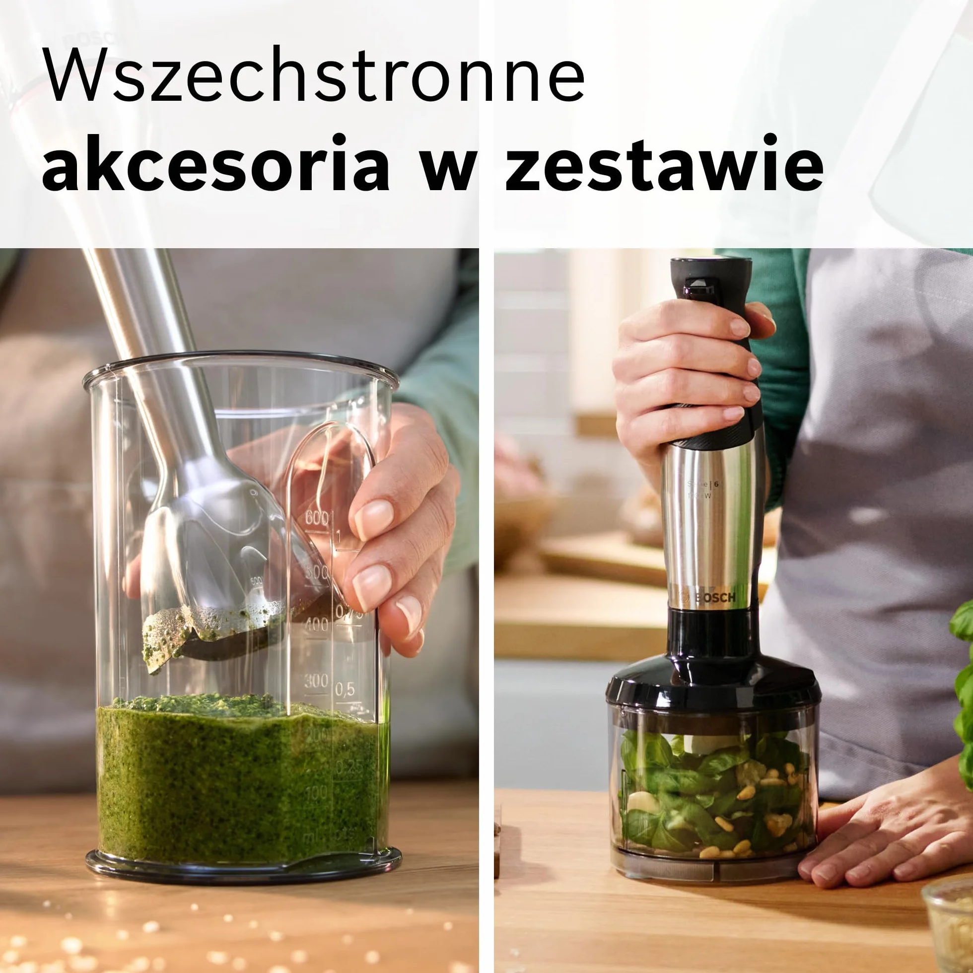 Bosch ErgoMaster Series 6 Blender Ręczny 1200 W QuattroBlade Pro MSM6M820