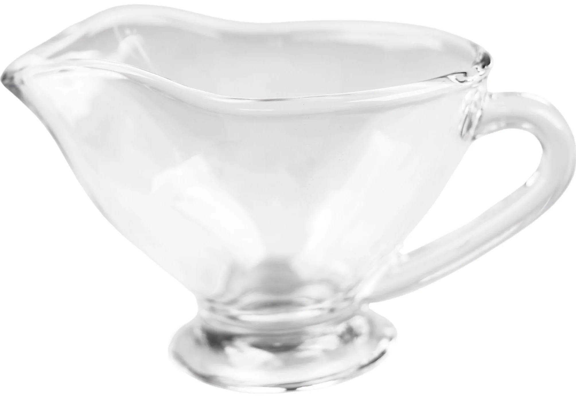 OMAGO® Szklana sosjerka 160 ml z uchwytem, przezroczyste naczynie do sosów i dipów, elegancki dzbanek stołowy