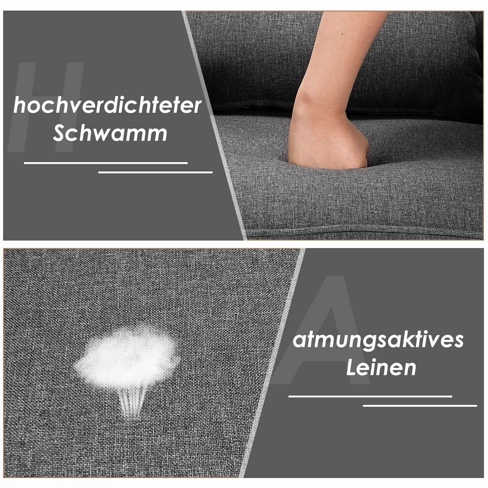COSTWAY Fotel relaksacyjny z podłokietnikami i poduszką pod plecy, pojedyncza sofa tapicerowana, fotel telewizyjny, szary, fotel klubowy do salonu, sypialni i biura, JV10104GRDE
