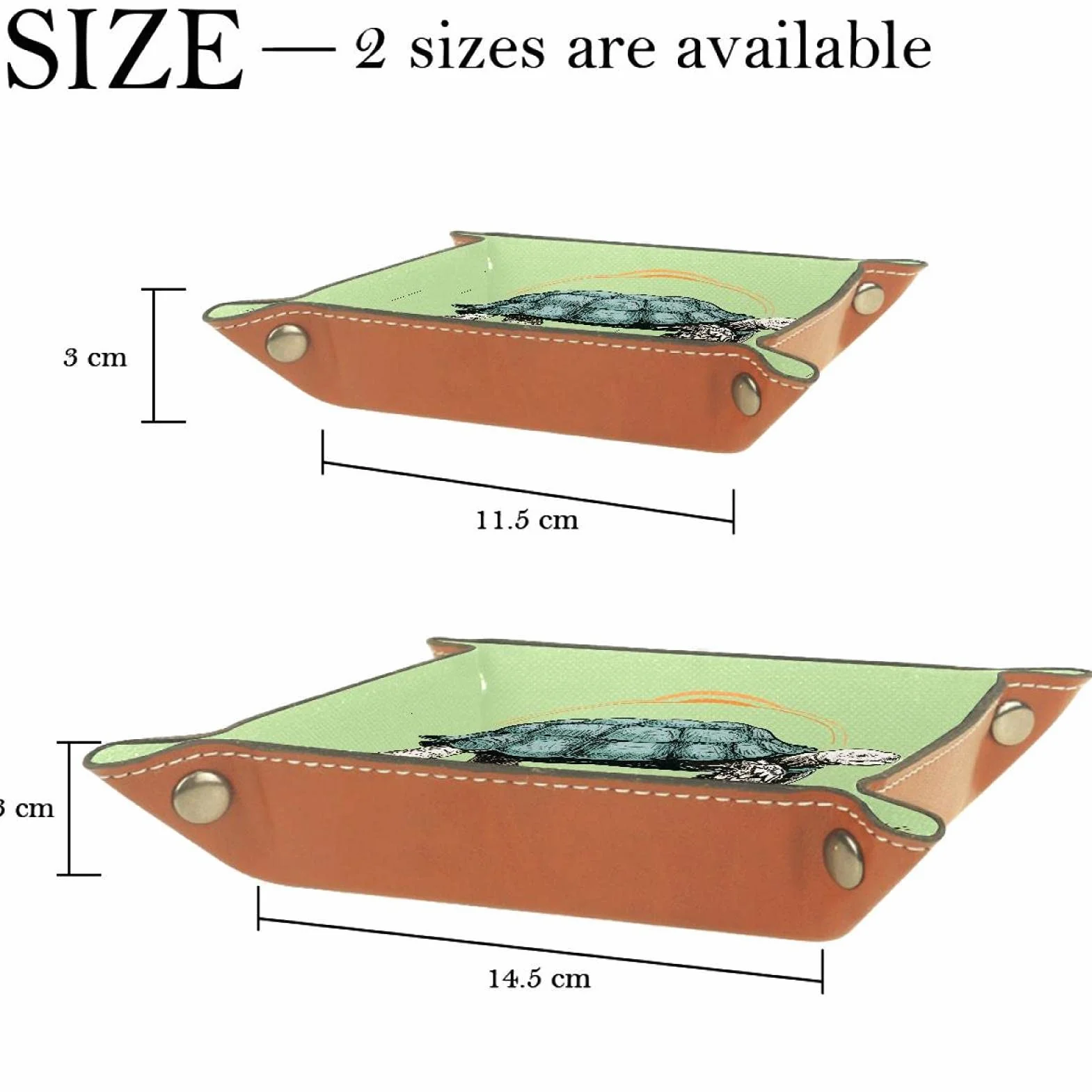 Skórzana taca na kamerdyner organizer przy łóżku biurko płyta do przechowywania Catchall Turtle Travel Design