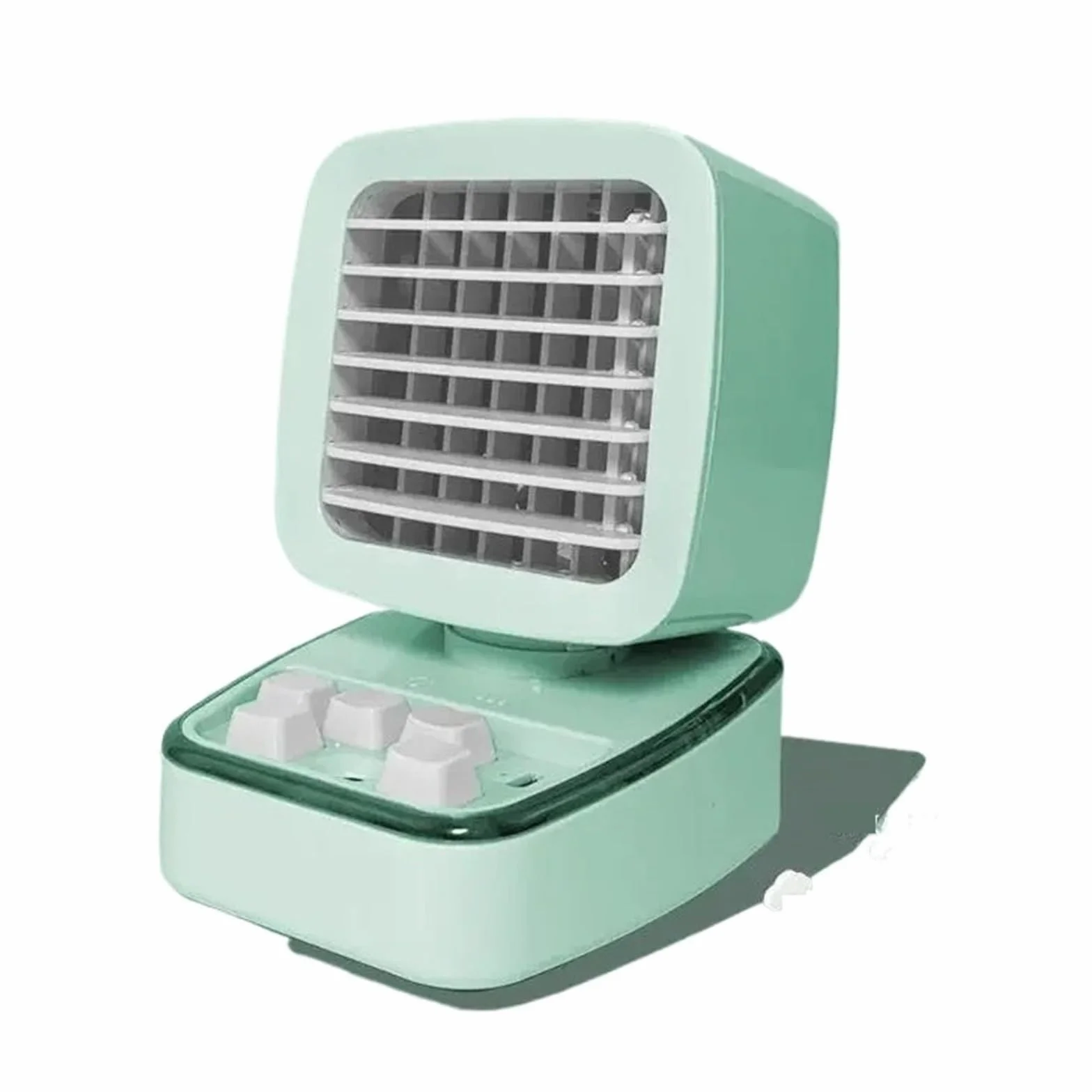 Przenośny wentylator klimatyzacji Miniwentylator Inspirowany Konsolą Do Gier W Stylu Retro Z Funkcją Mgiełki Do Szybkiego Chłodzenia Do pokoju, domu, biura (Color : Blue)