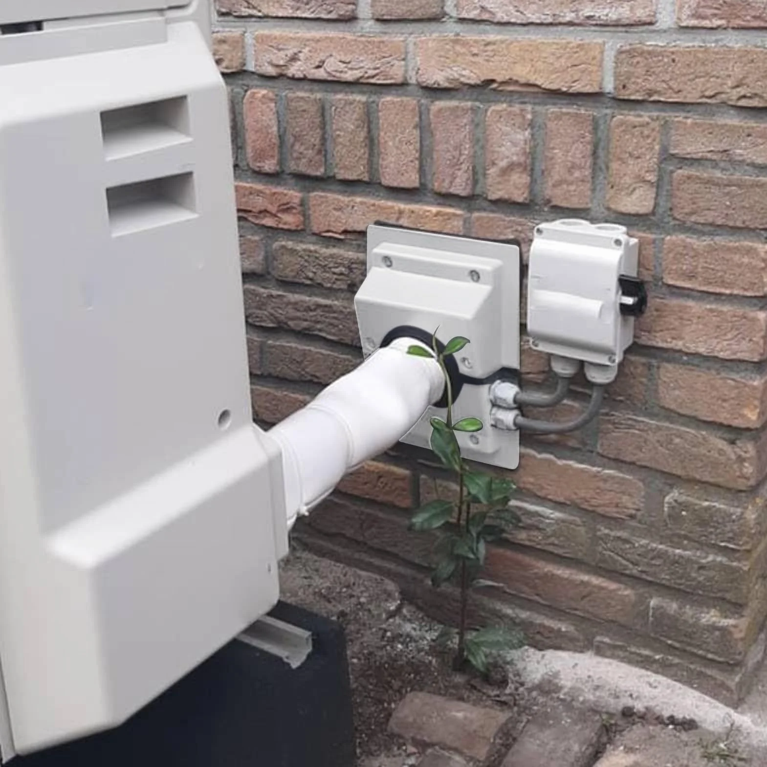 Zestaw Przewodów Penetracyjnych HVAC Osłon do Mini Klimatyzatorów Split Plastik 9,06x6,69 Cala Biały