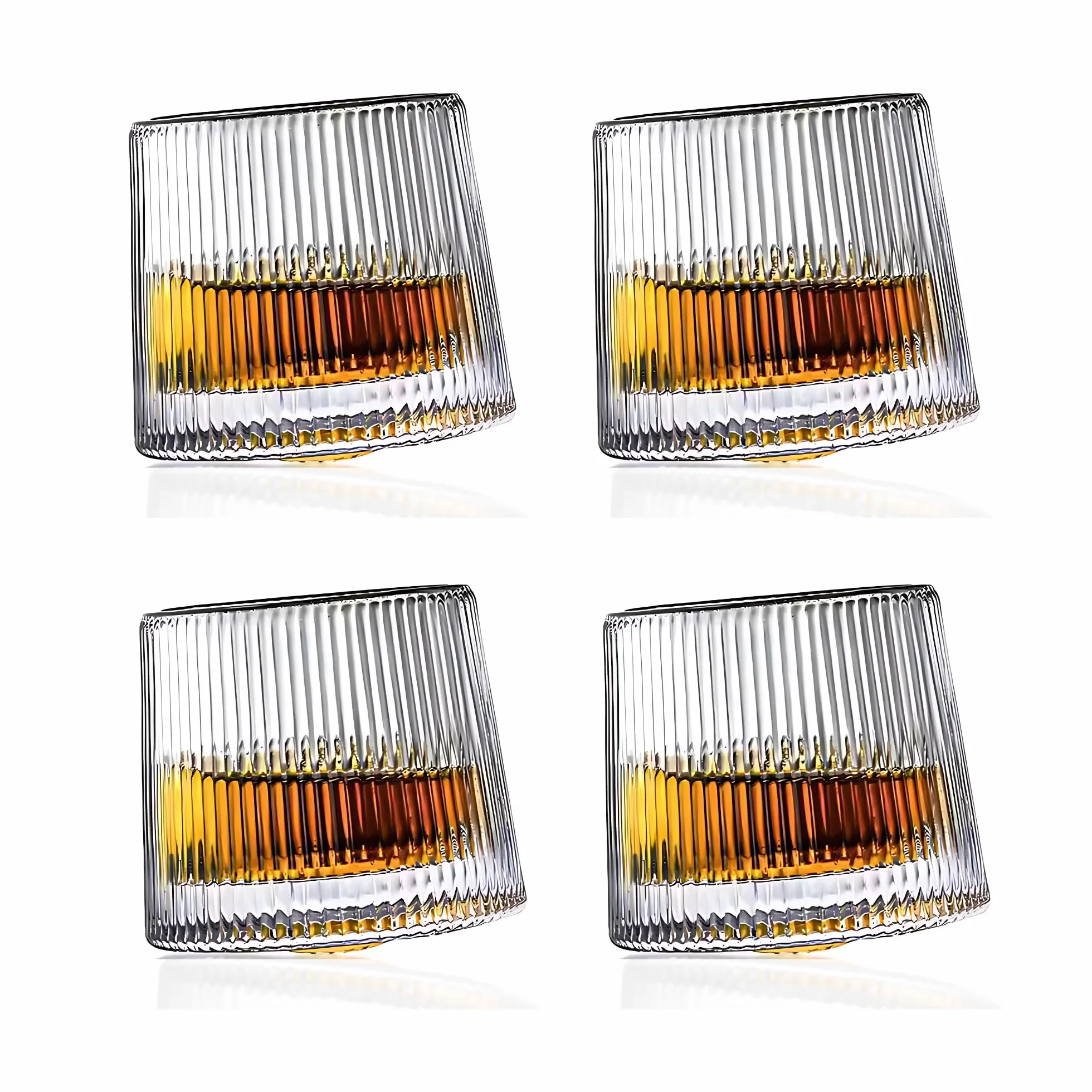 Zestaw szklanek do whisky z kulkowym dnem 4 szt. do degustacji rumu, ginu i destylowanego