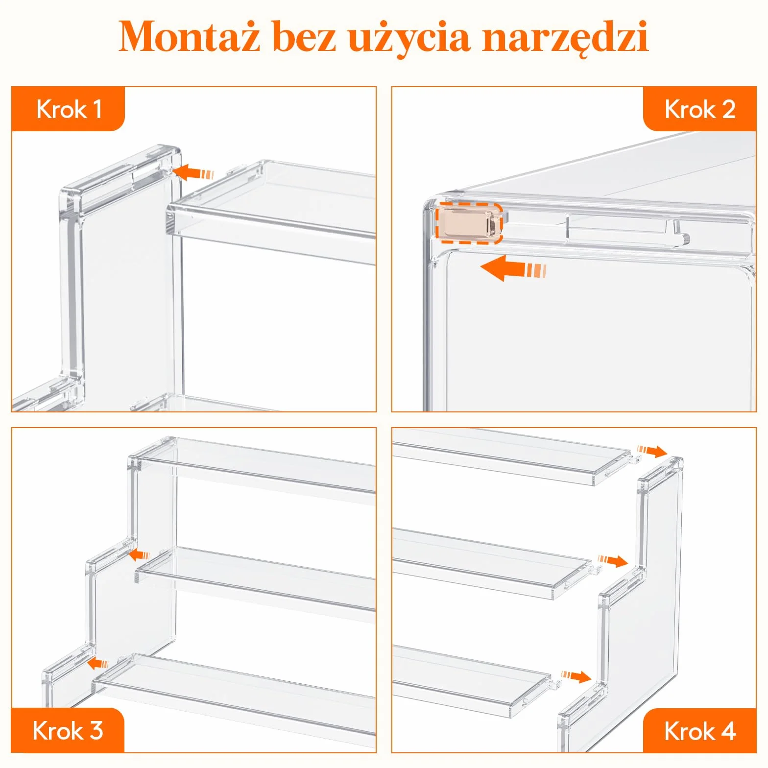 Lifewit 3 Tier Clear Display Risers Stand, 30.5 cm Plastikowe Risers do Wyświetlania, Plastikowe Organizatory do Figurek/Cupcake/Perfumy, Stojak Wyświetlania Biurkowego Dekoracji, 2 Opakowanie