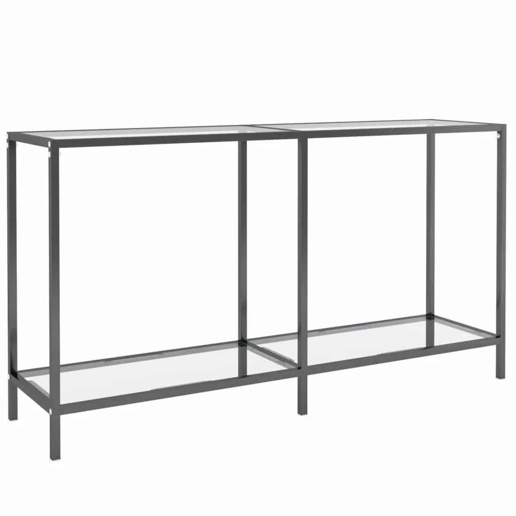Konsola ze szkła hartowanego 140 x 35 x 75,5 cm | Stal malowana proszkowo, półka do przechowywania, łatwa do czyszczenia, elegancki design