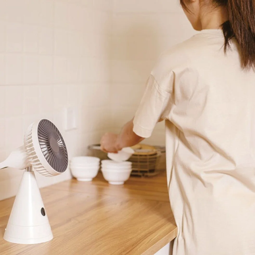 VITAMMY DREAM DESK FAN RÓŻOWY Mini wentylator biurkowy USB, 3 tryby, z lustrem i LCD